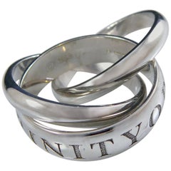 Vintage Cartier or Amour Et Trinity White Gold Rolling Ring, circa 1998