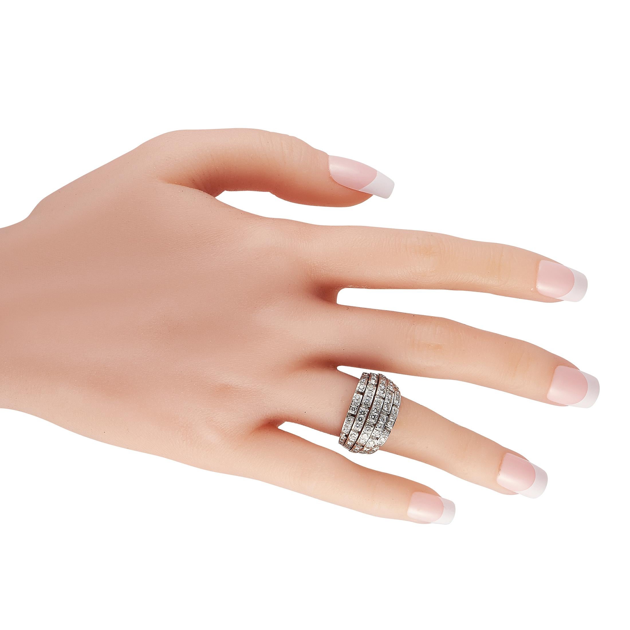 Cartier Oriane Ring aus 18 Karat Weißgold mit 1,30 Karat Diamanten (Rundschliff)