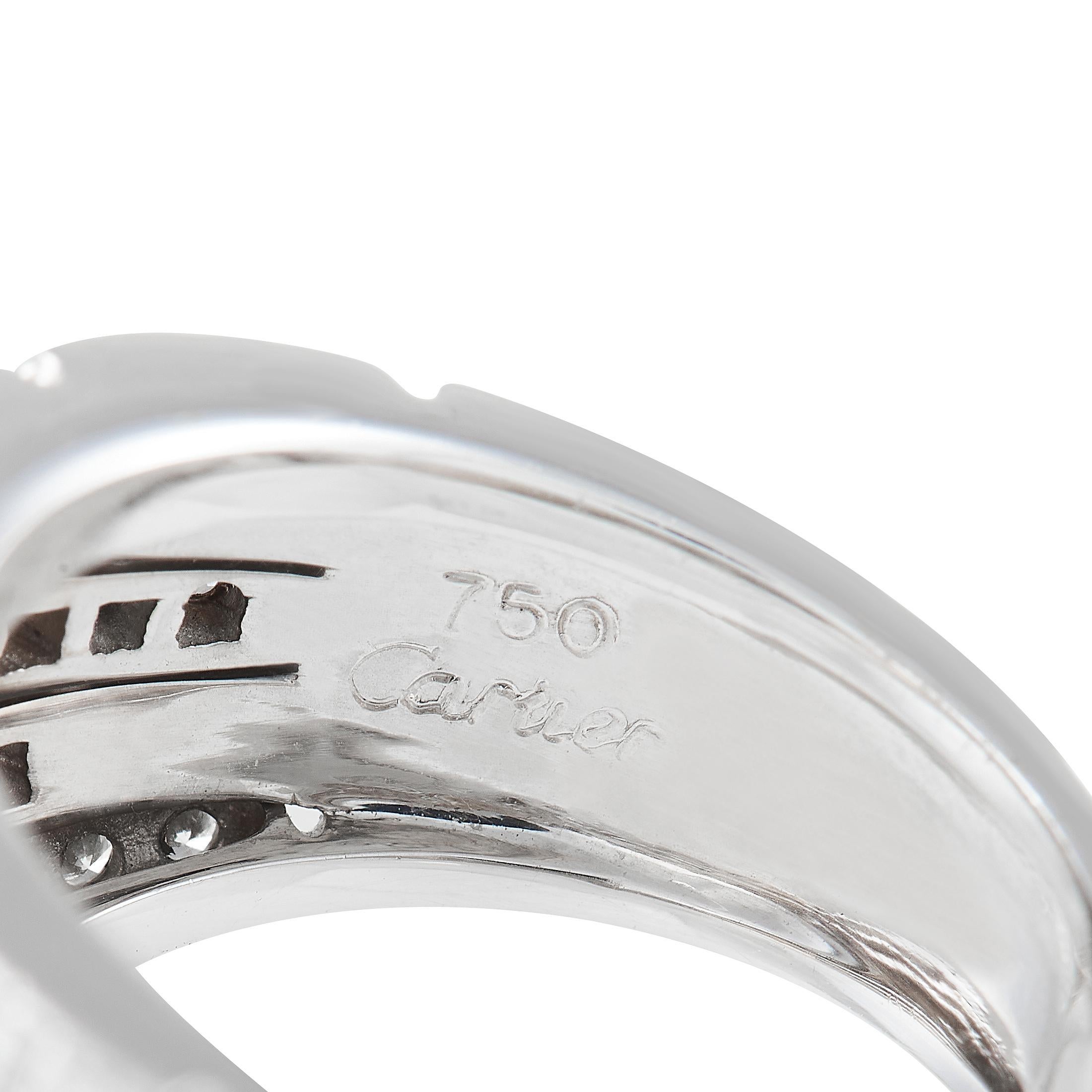 Cartier Oriane Ring aus 18 Karat Weißgold mit 1,30 Karat Diamanten im Zustand „Hervorragend“ in Southampton, PA