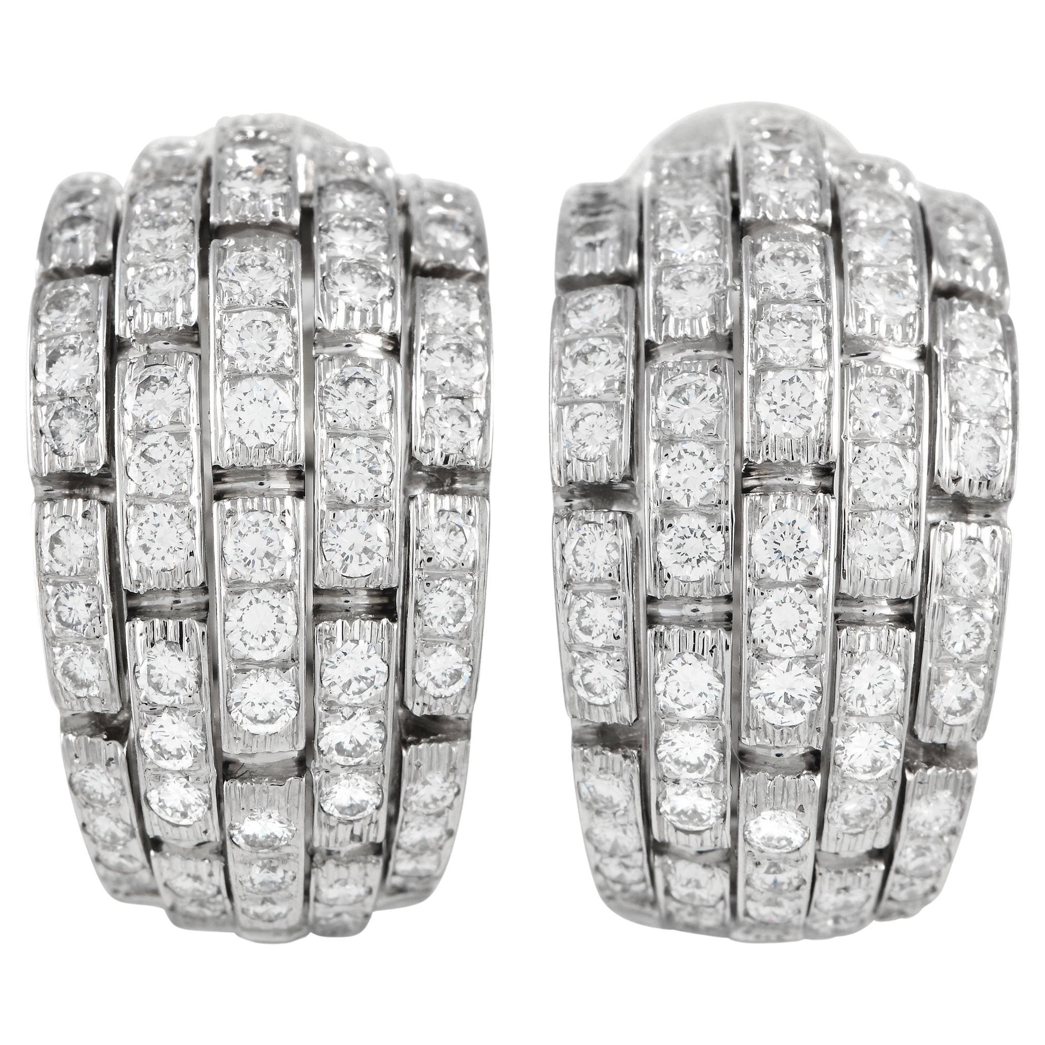 Cartier Oriane Ohrclips aus 18 Karat Weißgold mit 2,42 Karat Diamanten