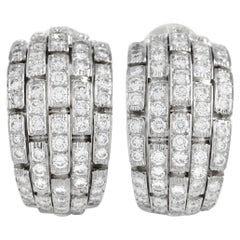 Cartier Oriane 18K White Gold 2.42ct Diamond Clip-On Earrings