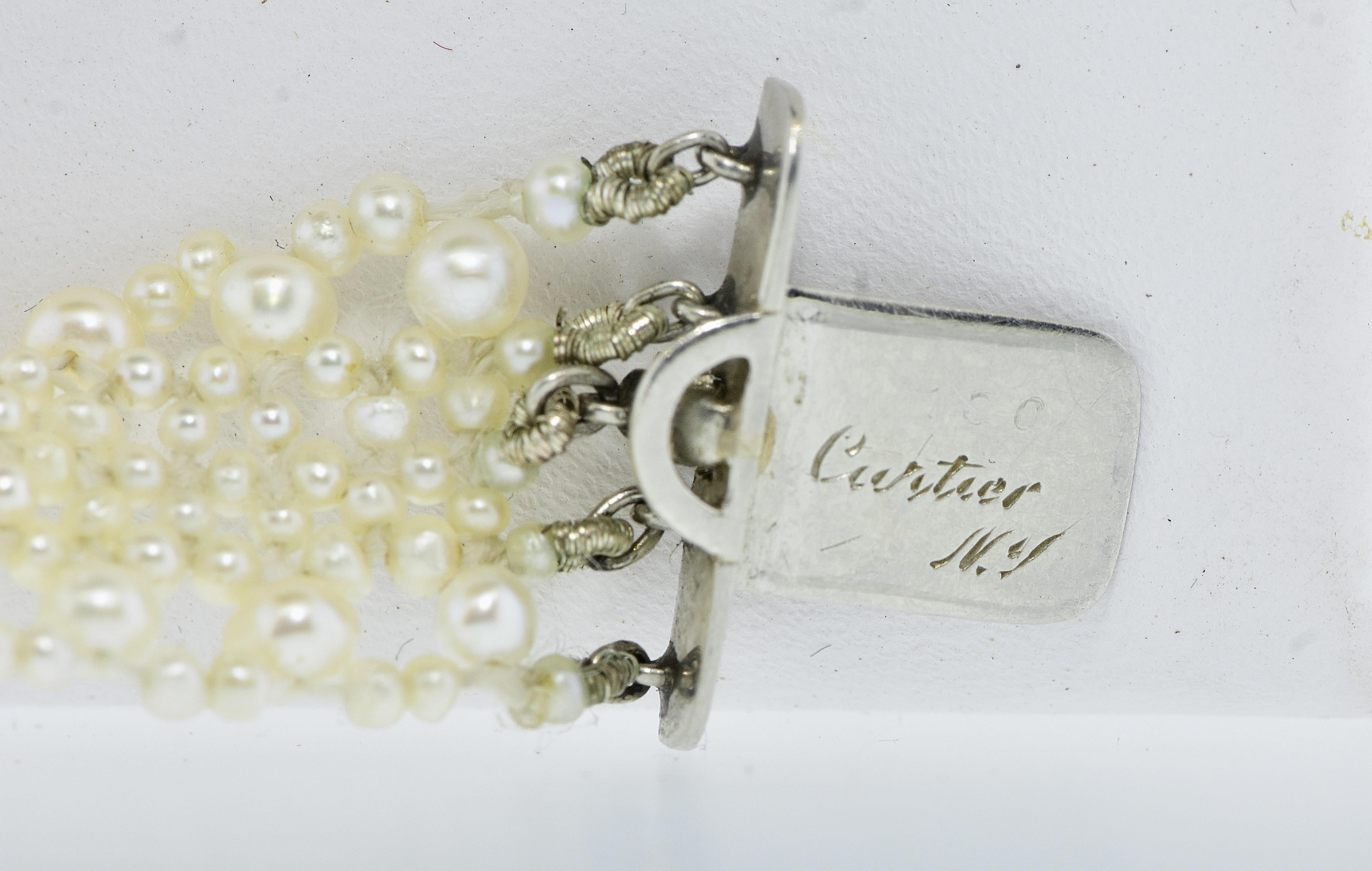 Collier de Chien de Cartier Oriental Saltwater Pearl, platine et diamants, vers 1910 en vente 3