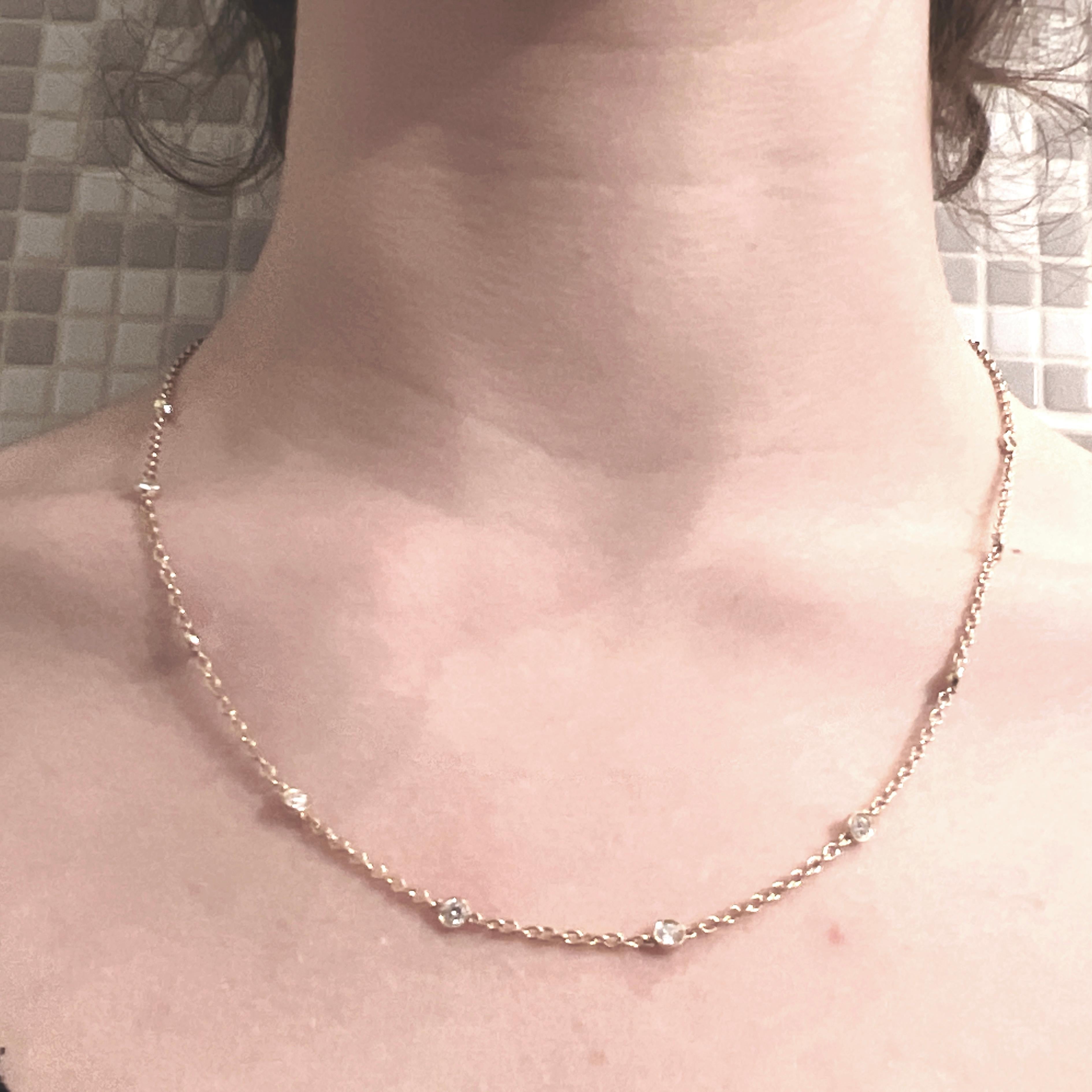 Cartier Original 1985 13 Diamanten by the Yard 18 Karat Gelbgold Halskette im Angebot 4