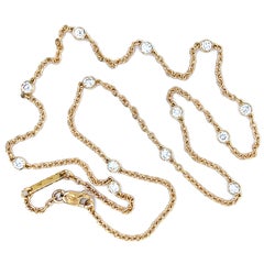 Cartier Original 1985 13 Diamonds by the Yard 18 Karat Yellow Gold Necklace
