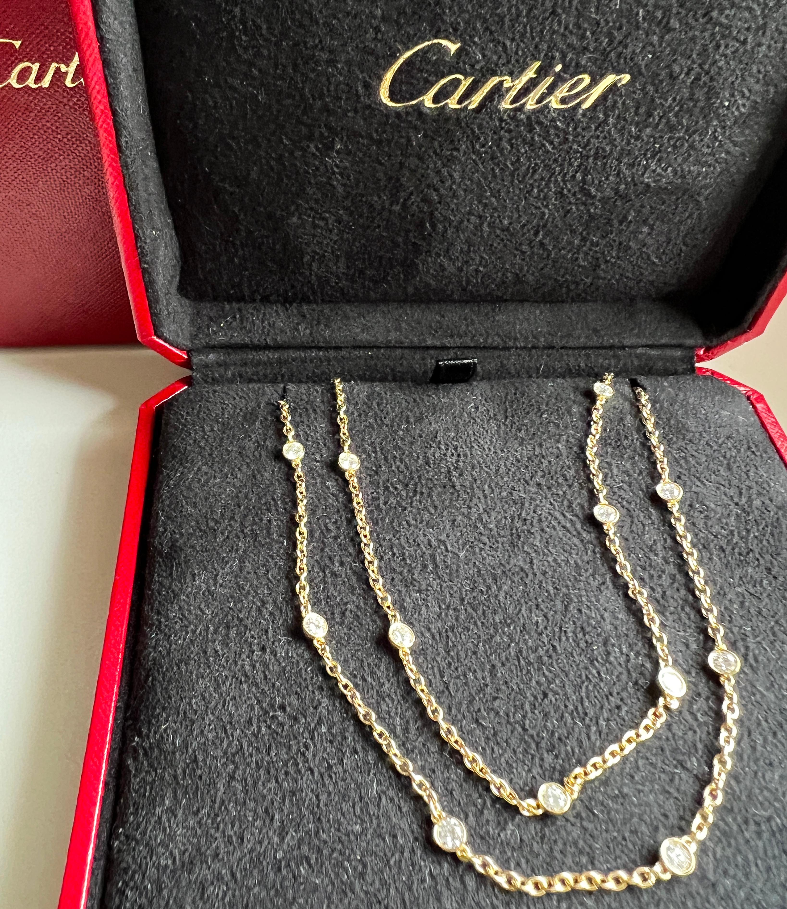 Cartier Collier original 13 diamants au mètre en or jaune 18 carats, 1985 1