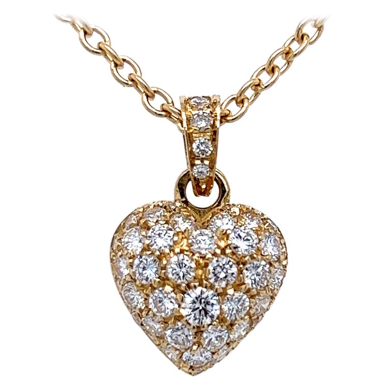 Or Jaune Collier Cartier Coeur Cartier Paris, Pendentif En Forme