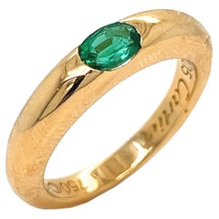 Cartier Original 1992 Oval Smaragd 18 Karat Gelbgold Ellipsenring, Original