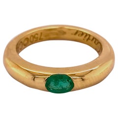 Cartier Original 1992 Oval Smaragd 18 Karat Gelbgold Ellipsenring, Original