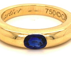 Cartier Original 1992 Oval Royal Blue Sapphire 18 Karat Yellow Gold Ellipse Ring