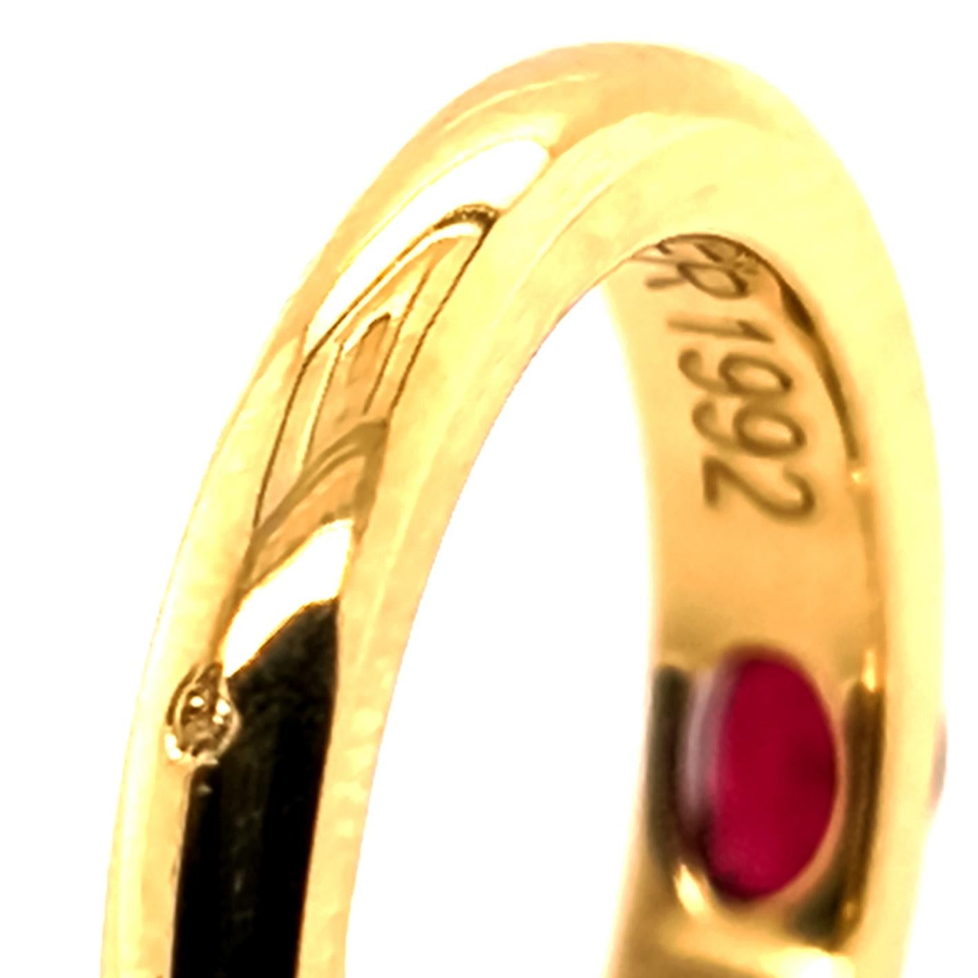 De las mujeres Cartier Original 1992 Anillo Elipse de Rubí Ovalado de Oro Amarillo de 18 Kilates