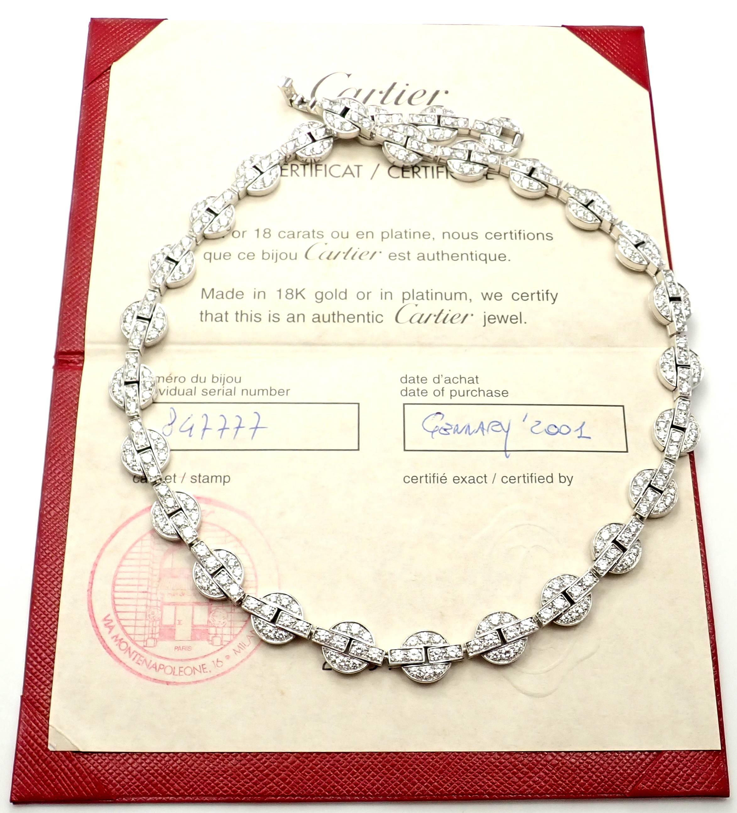 Cartier Orissa 9.17 Carat Diamond White Gold Necklace In New Condition For Sale In Holland, PA