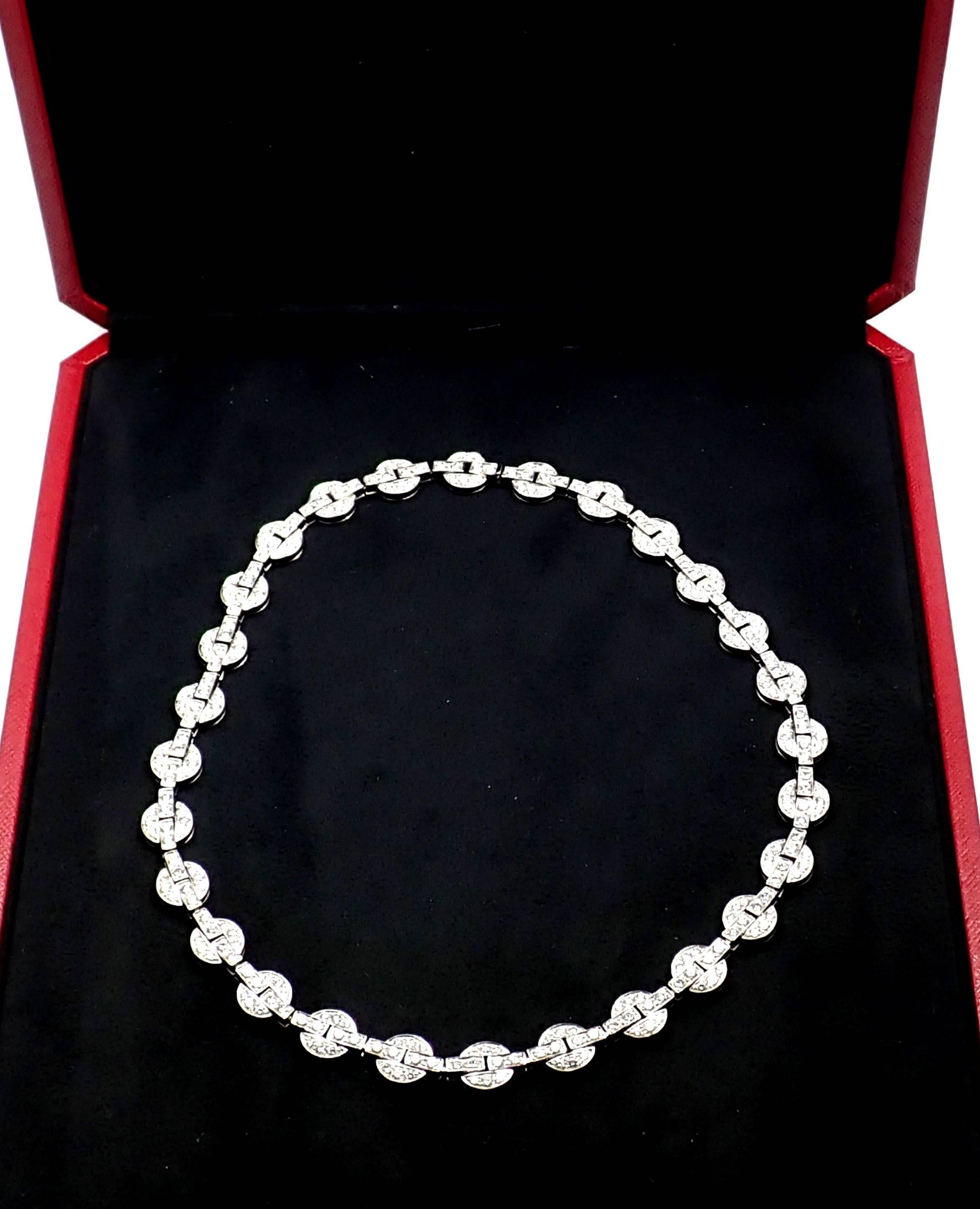 Women's or Men's Cartier Orissa 9.17 Carat Diamond White Gold Necklace For Sale
