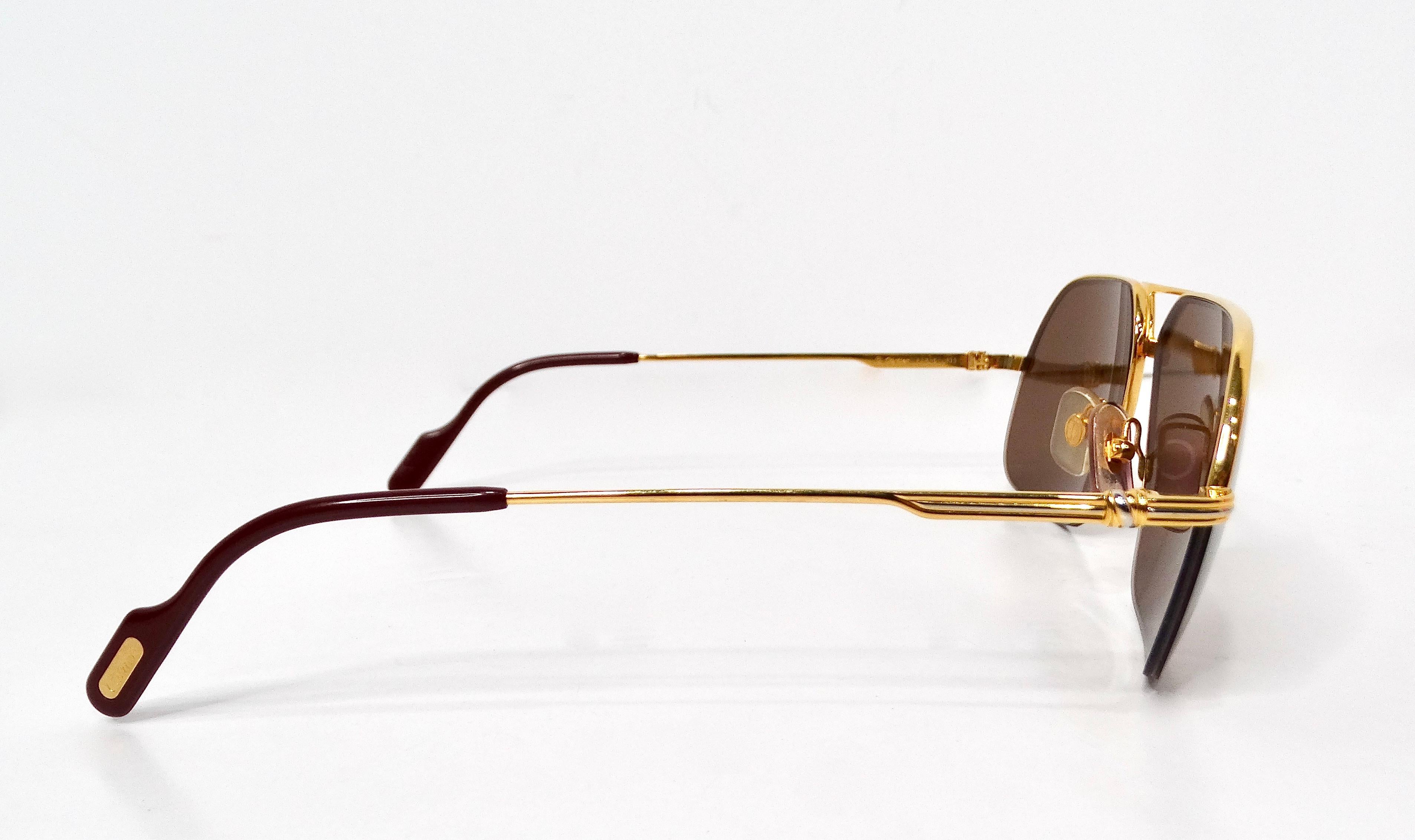 Occhiali da sole Aviator Cartier Orsay in metallo misto, circa anni '80 in vendita 5