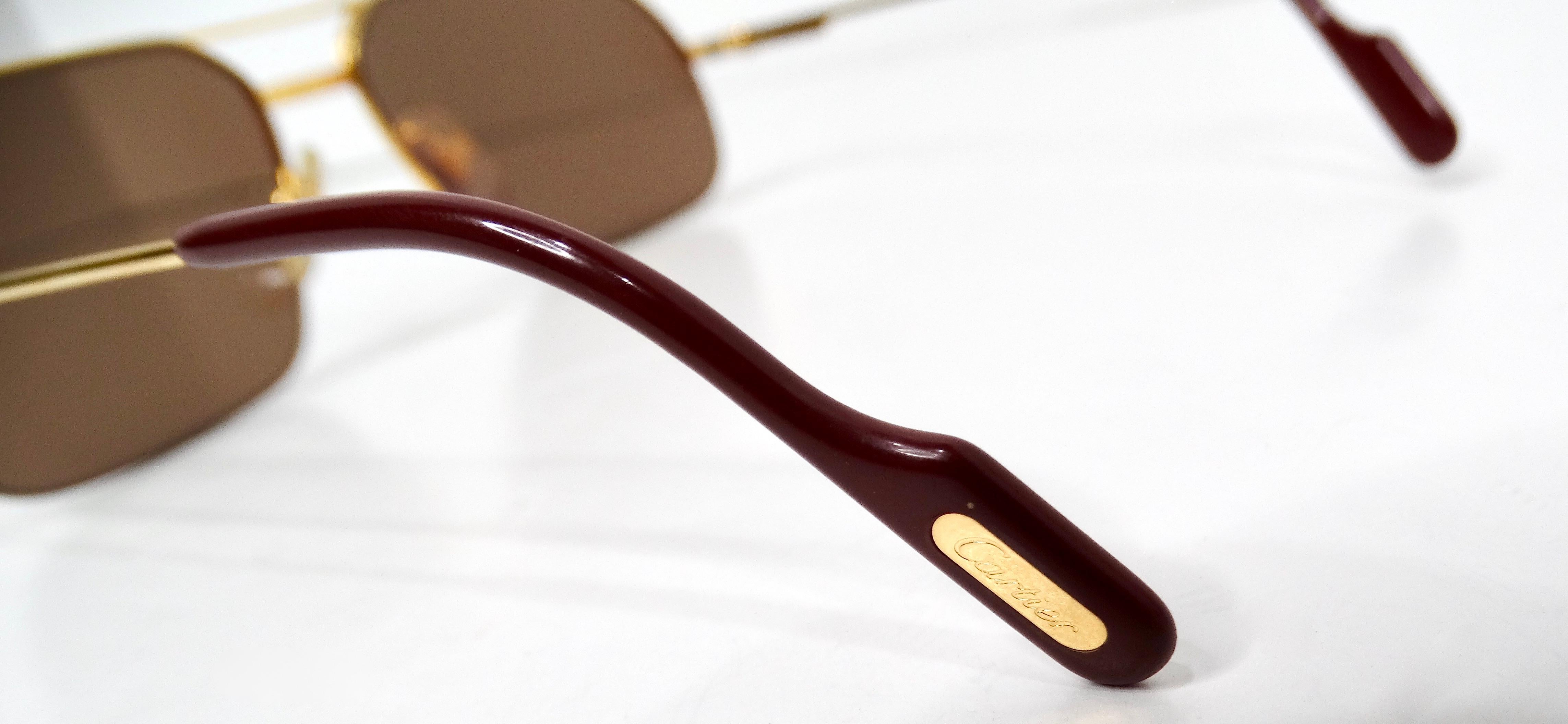 Occhiali da sole Aviator Cartier Orsay in metallo misto, circa anni '80 in vendita 3