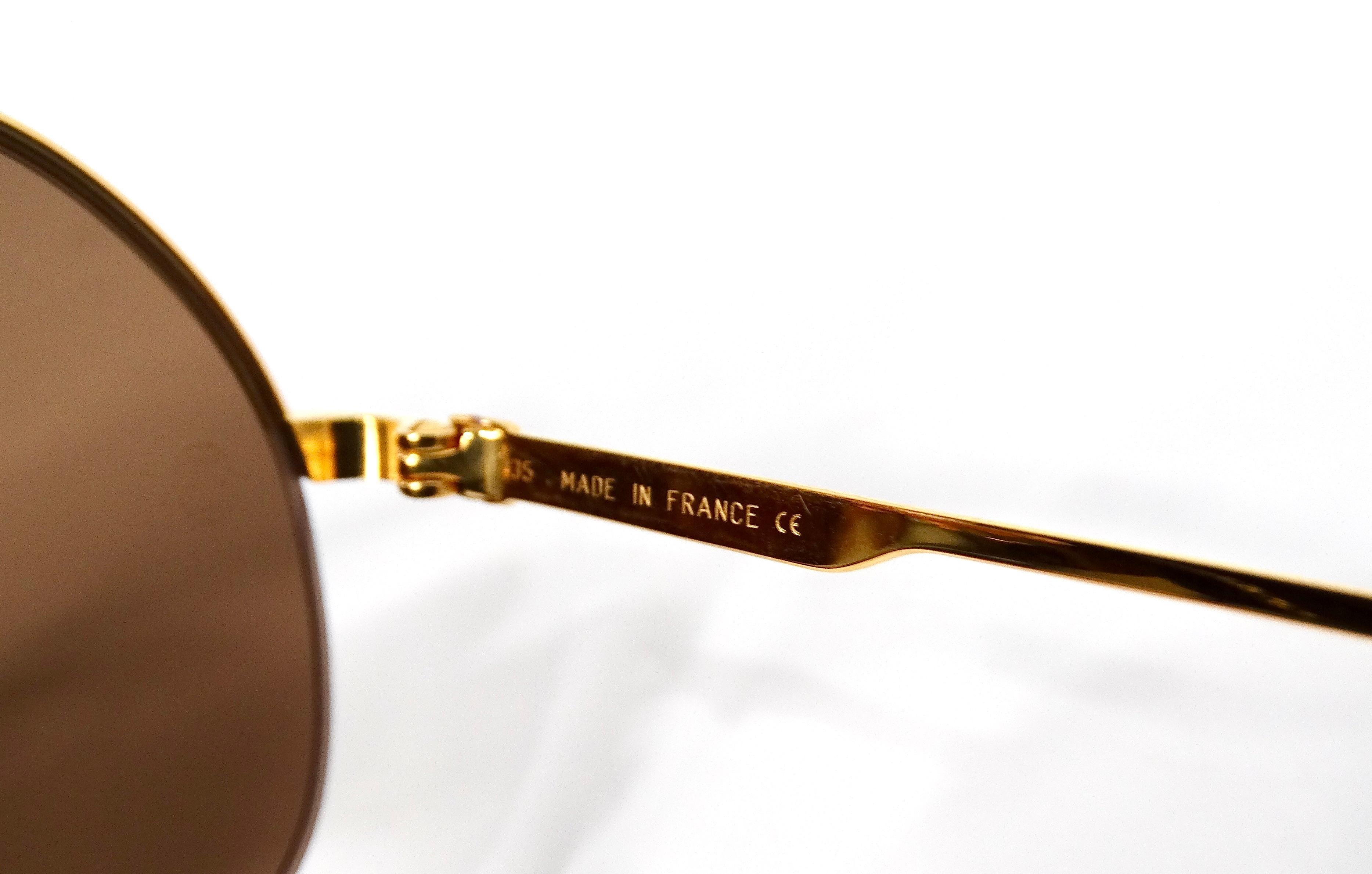 Occhiali da sole Aviator Cartier Orsay in metallo misto, circa anni '80 in vendita 4