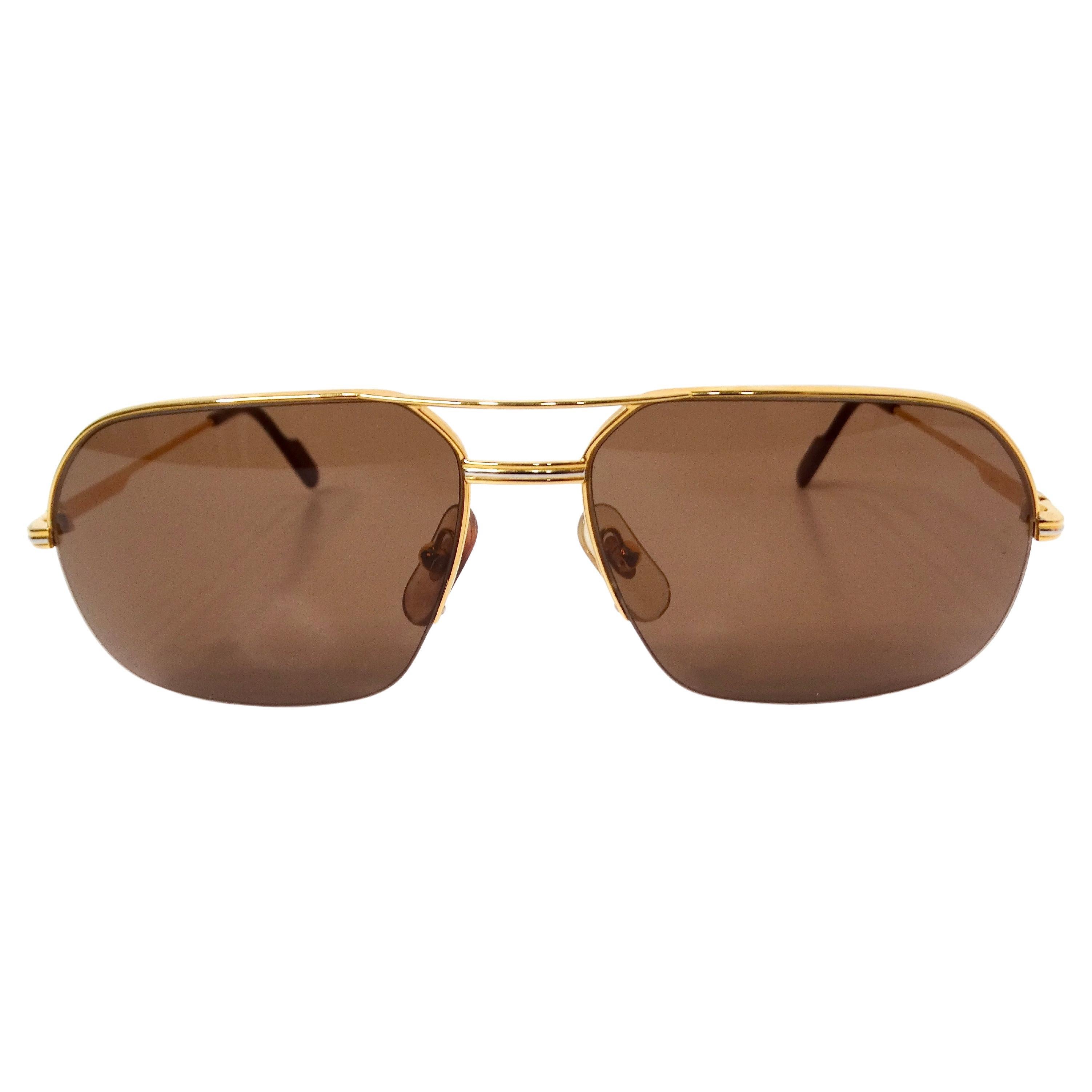 Occhiali da sole Aviator Cartier Orsay in metallo misto, circa anni '80