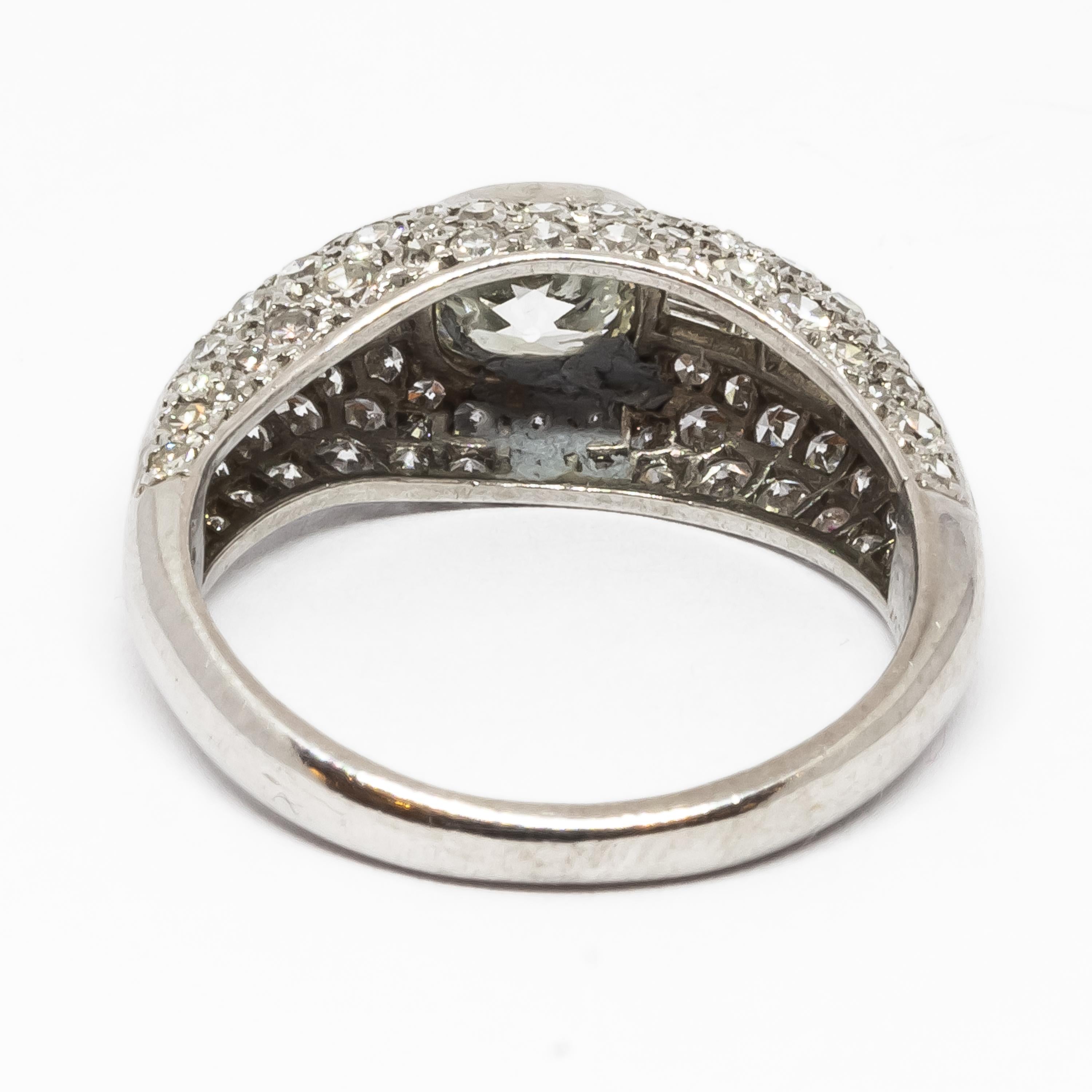 Cartier Oval Cut Diamond Platinum Ring 2
