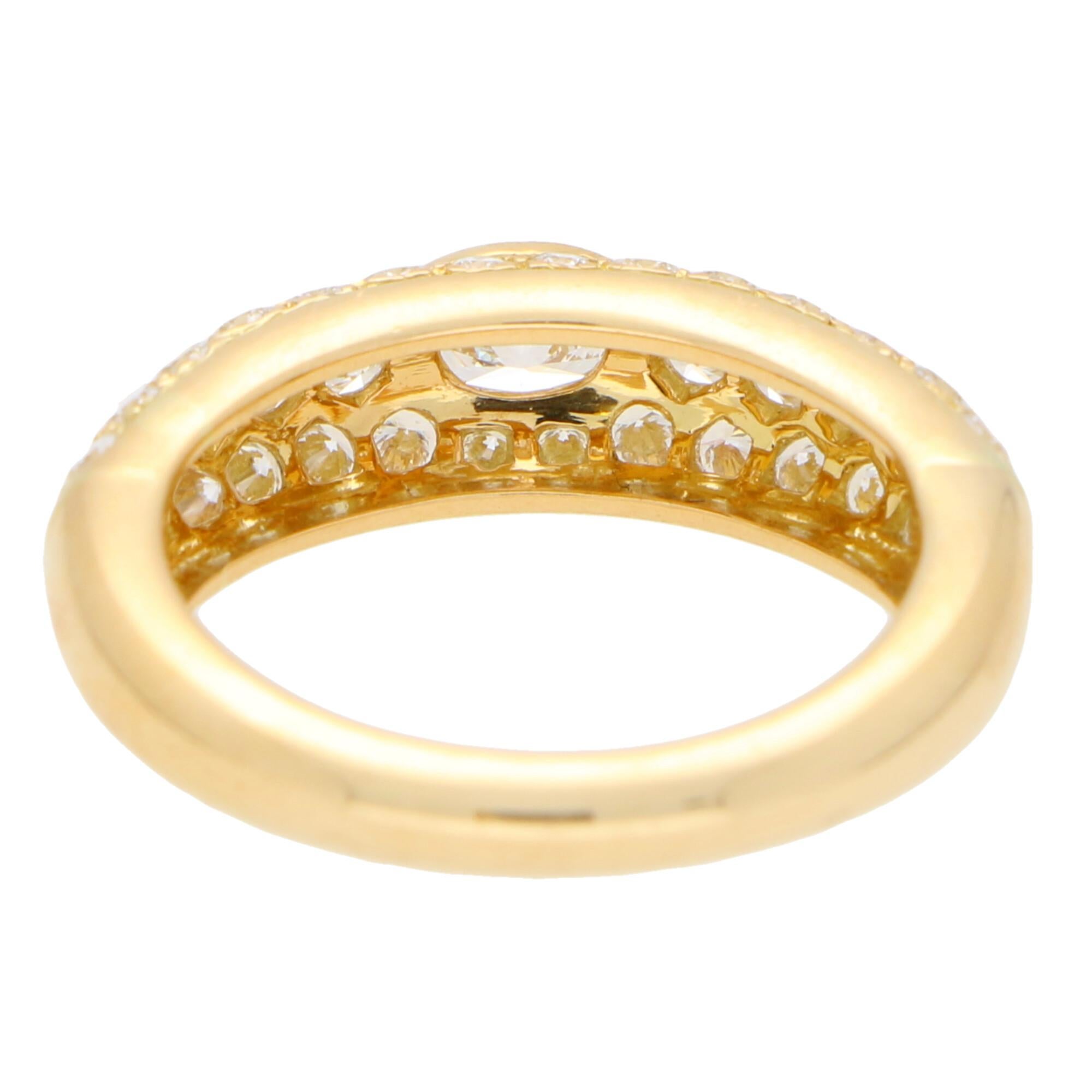 Oval Cut Cartier Oval Diamond Mimi Bombé Ring Set in 18 Karat Yellow Gold