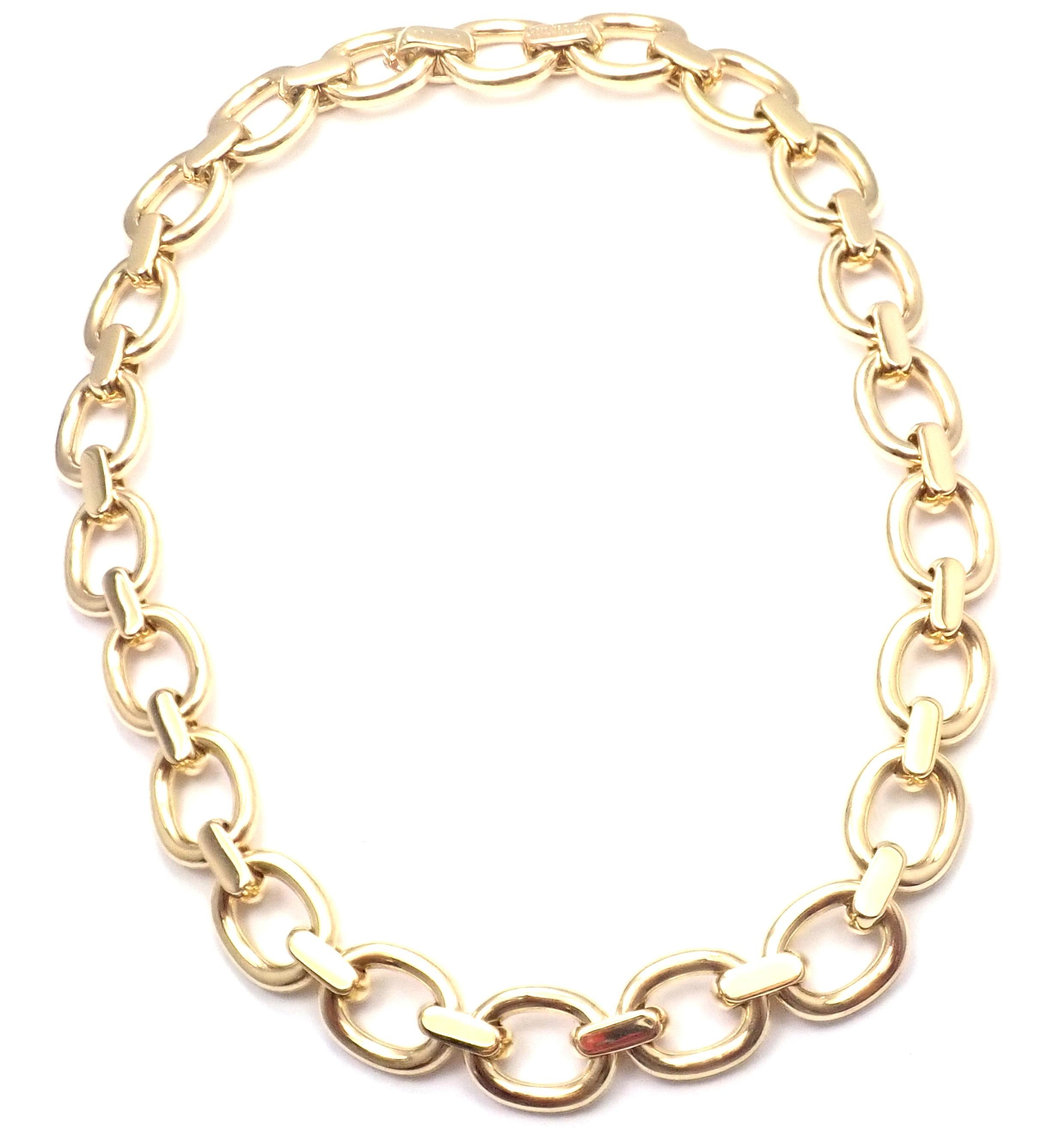 18k Yellow Gold Large Oval Link Necklace by Cartier. 
Details: 
Length: 17.5
