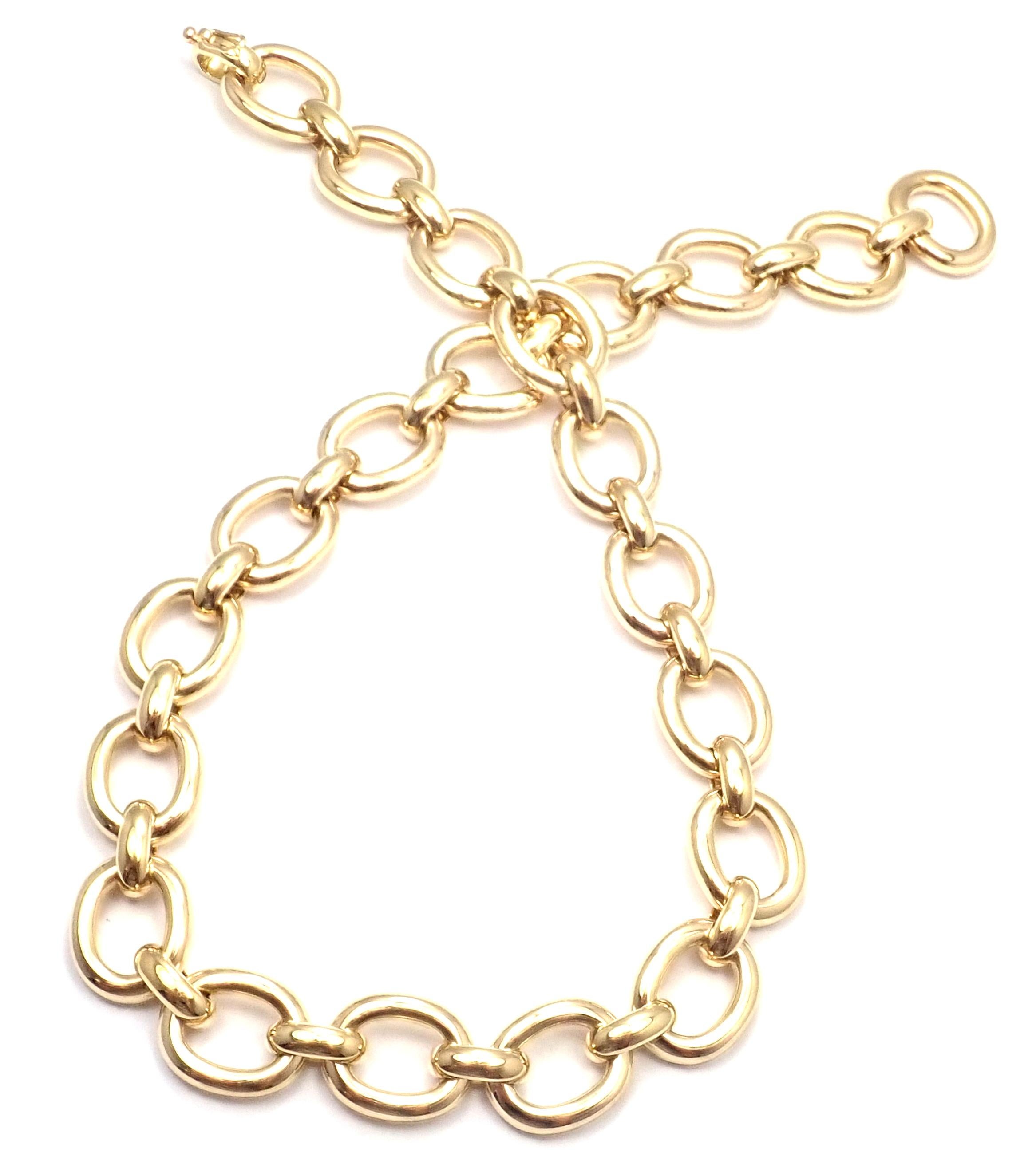 Women's or Men's Cartier Oval Yellow Gold Link Necklace