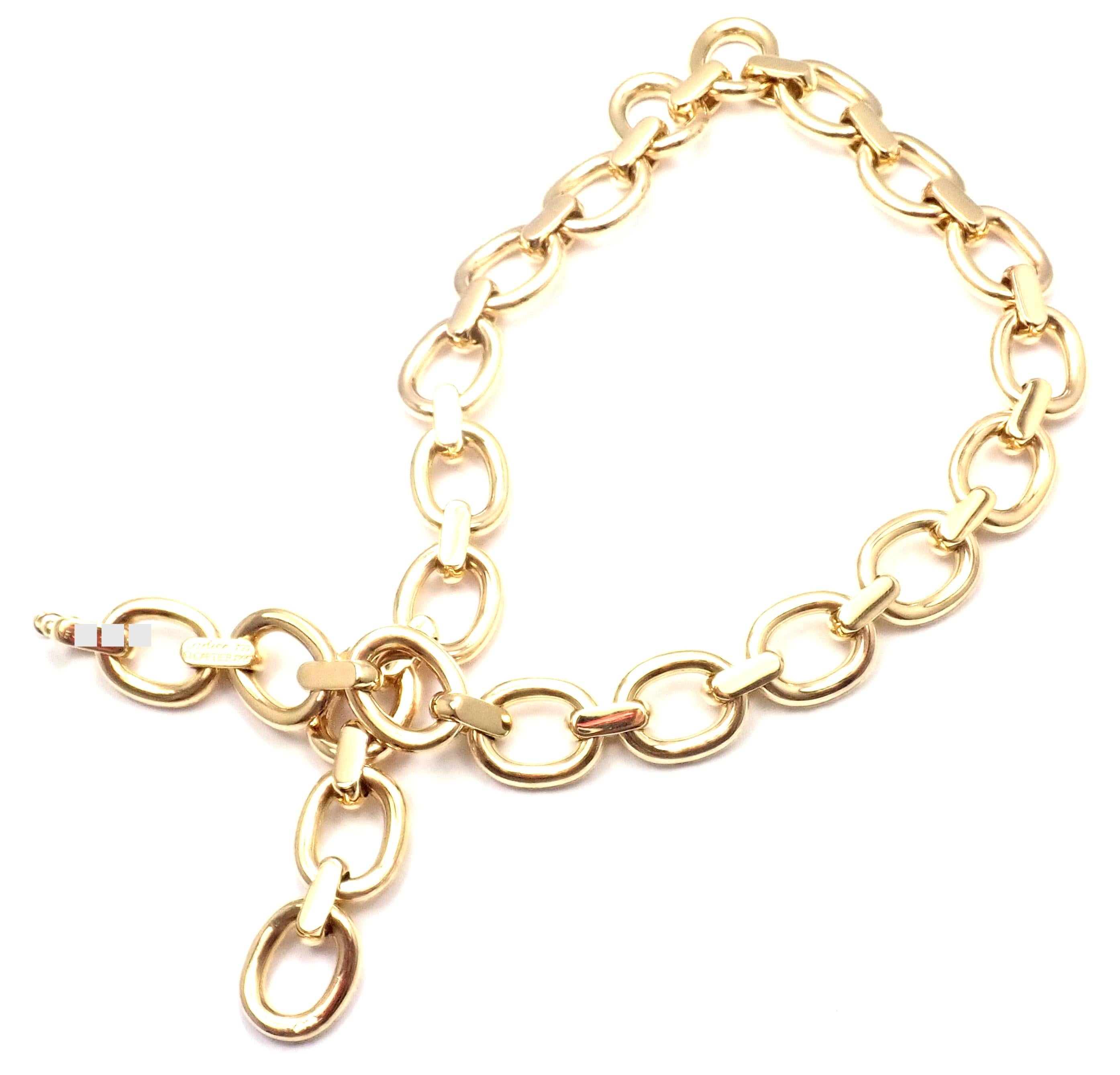Cartier Oval Yellow Gold Link Necklace 1
