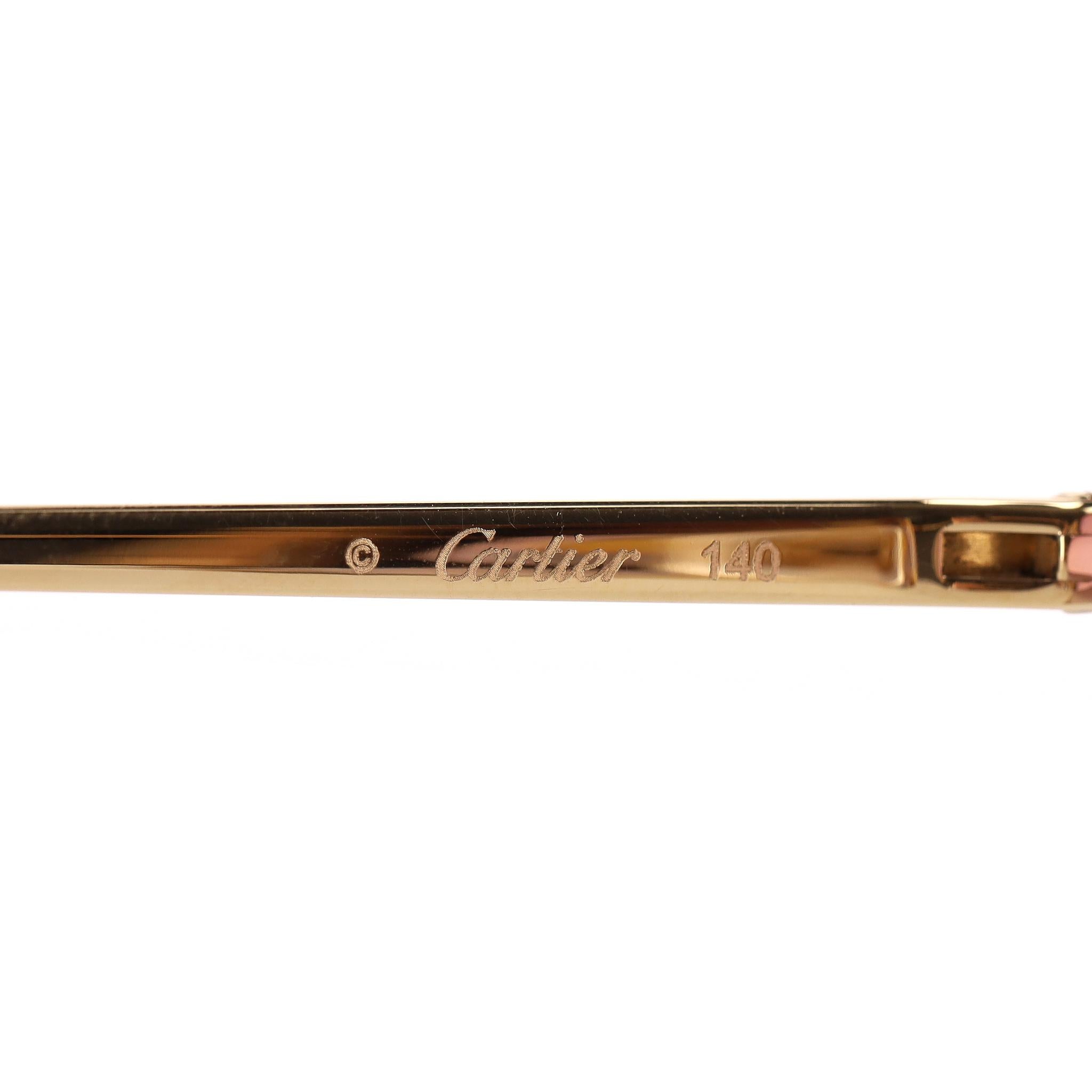Occhiali da sole oversize di Cartier con montatura a macchie di pantera in vendita 5