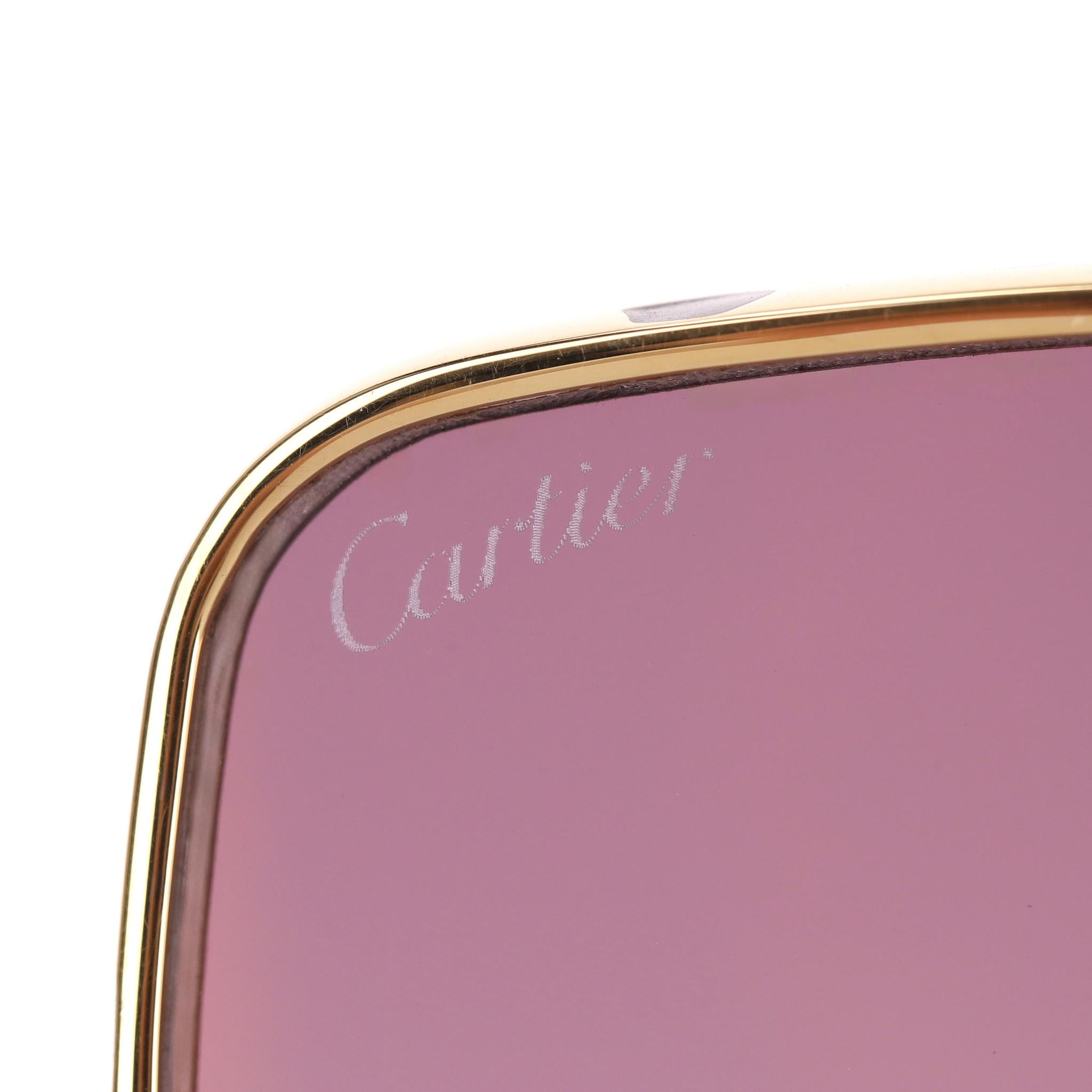 Occhiali da sole oversize di Cartier con montatura a macchie di pantera in vendita 2