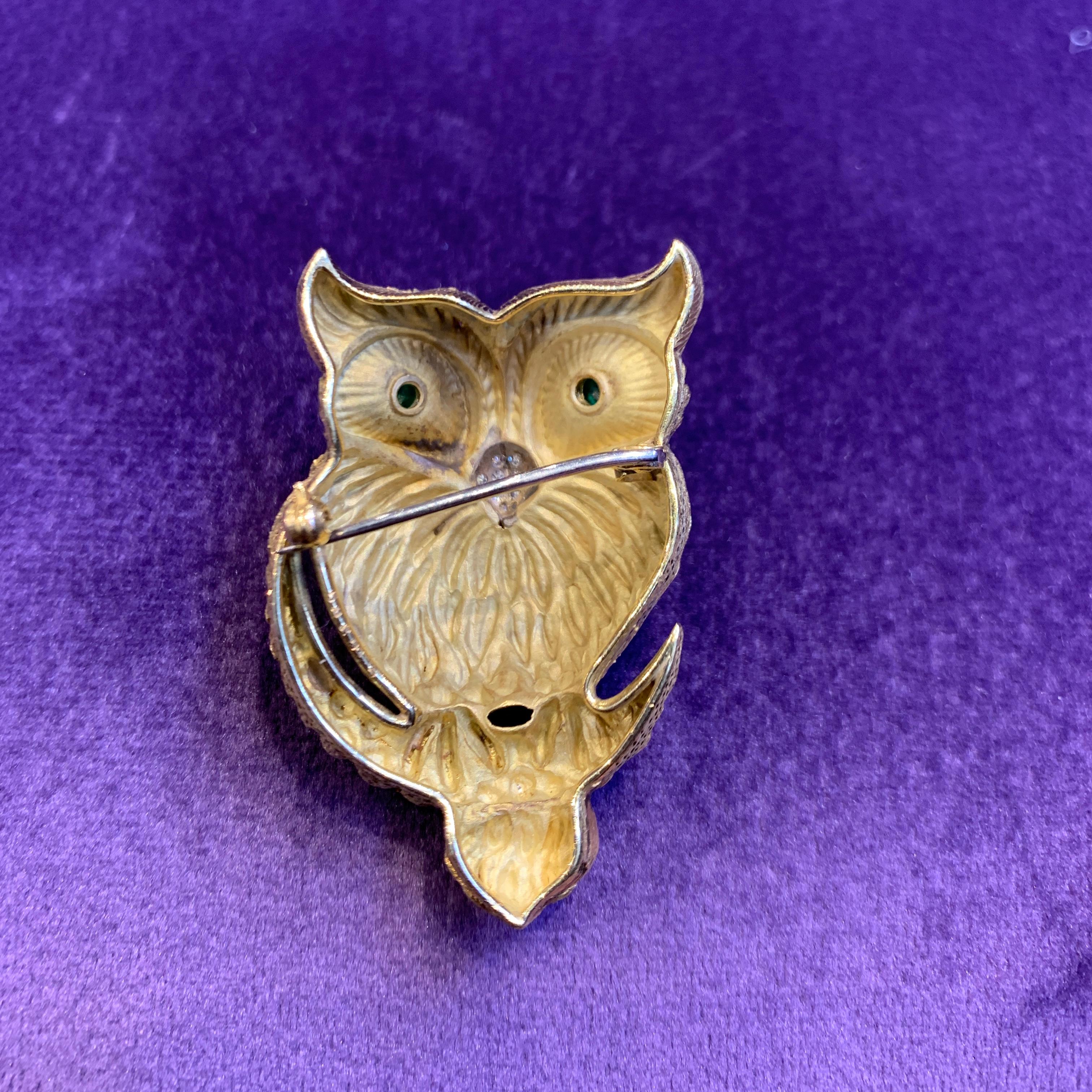 Cartier Owl Brooch In Excellent Condition In New York, NY