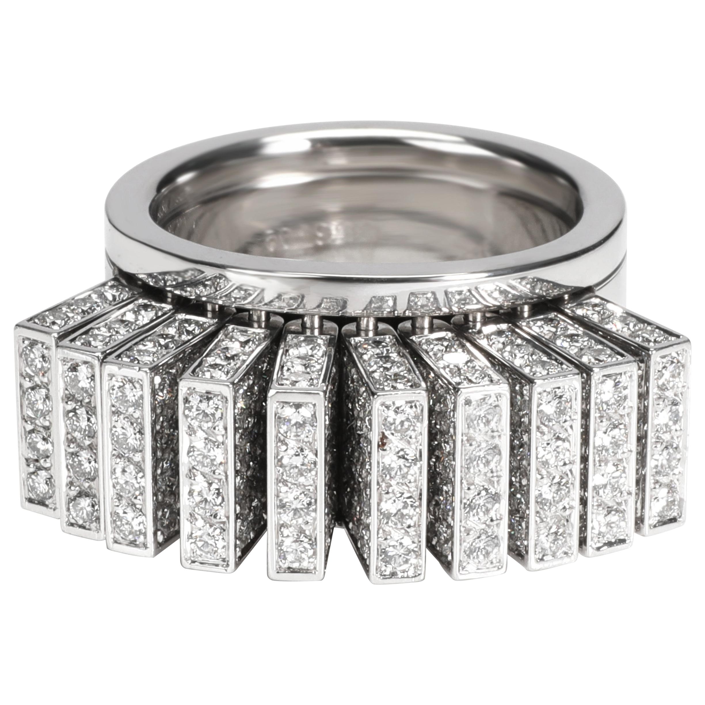 Cartier Paillettes Diamond Ring in 18 Karat White Gold 3.40 Carat