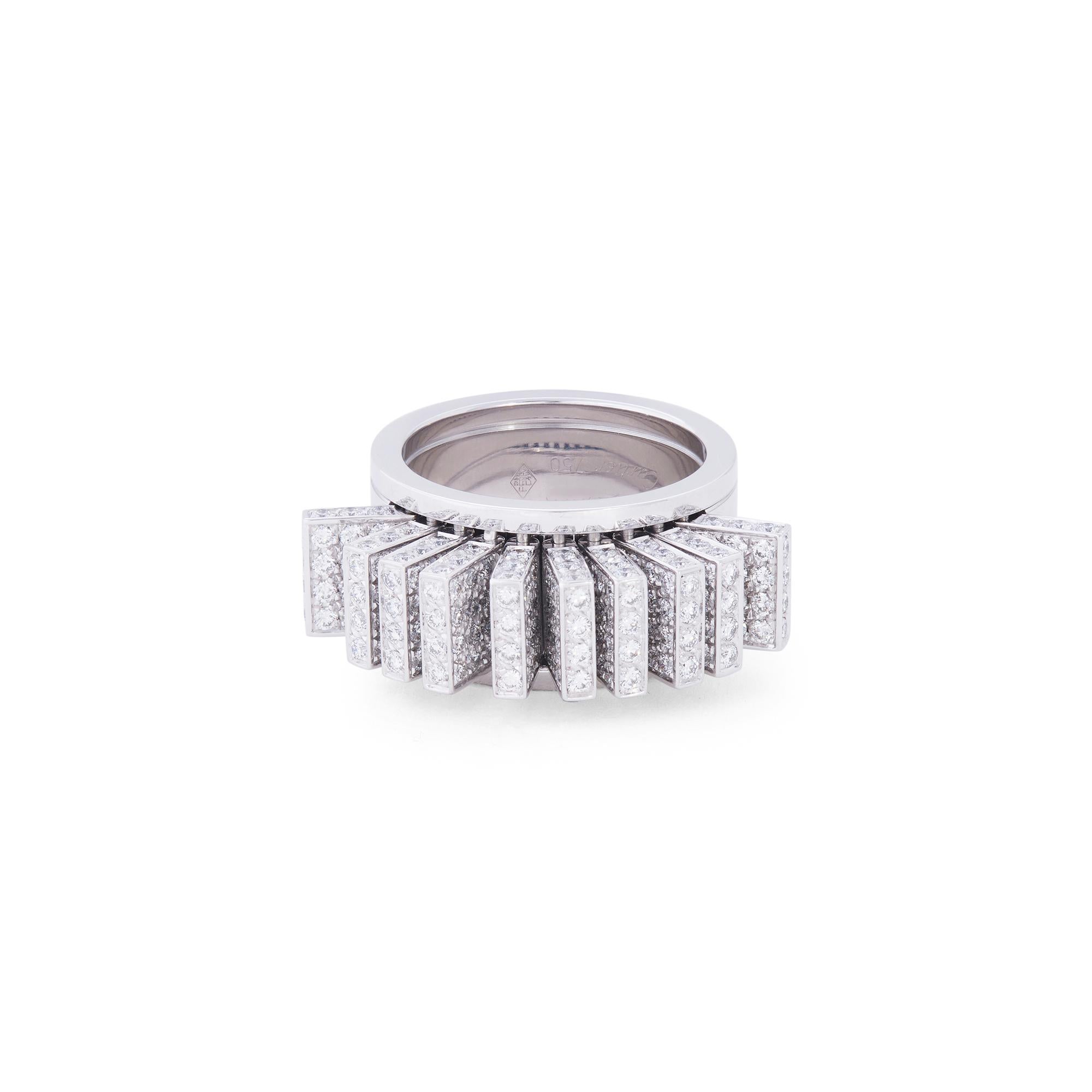 Contemporary Cartier 'Paillettes' White Gold Diamond Ring