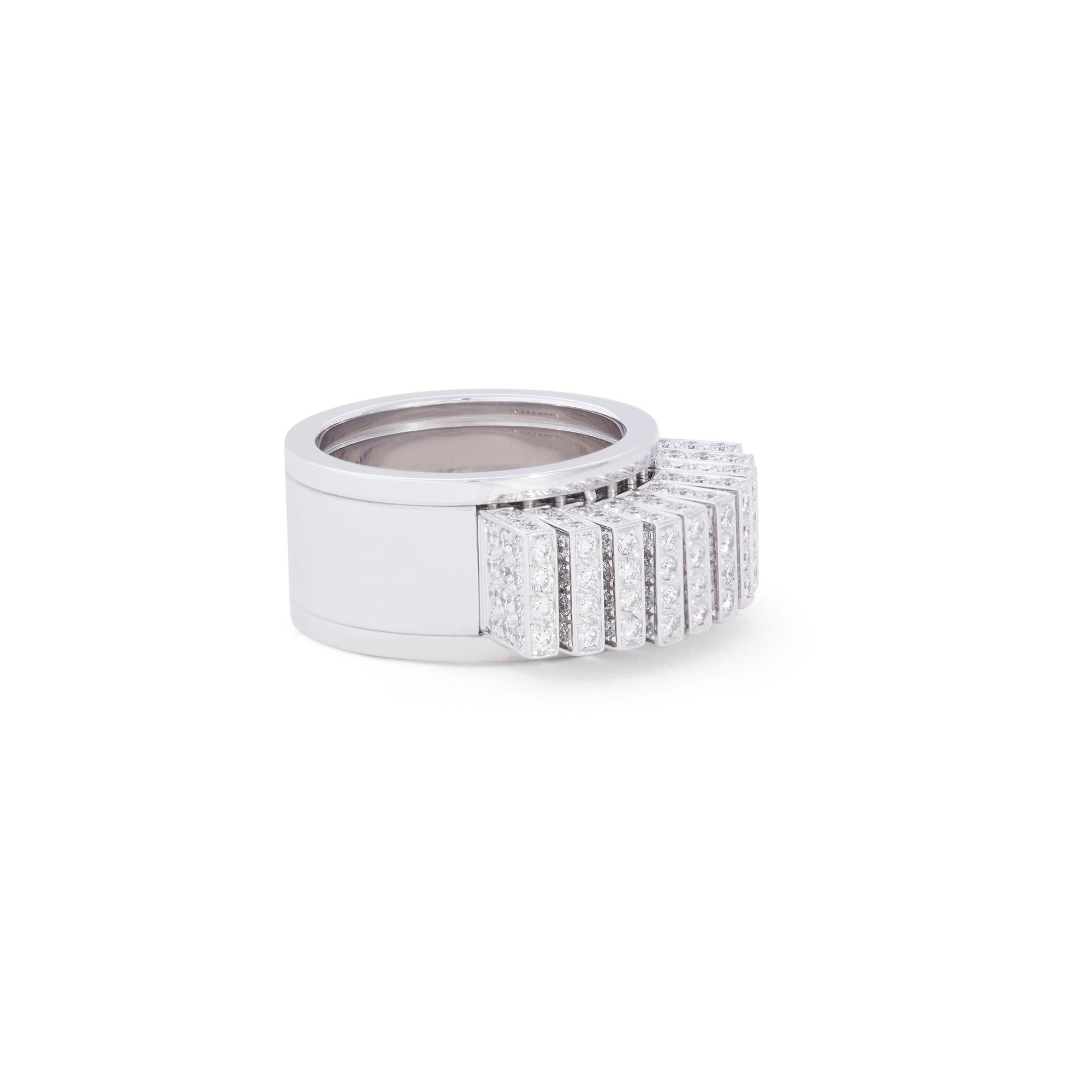Round Cut Cartier 'Paillettes' White Gold Diamond Ring
