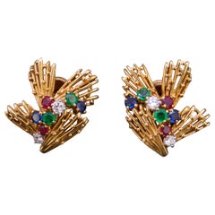 Cartier, Pair of 18 Carat Yellow Gold, Tutti Fruti Openwork Earrings