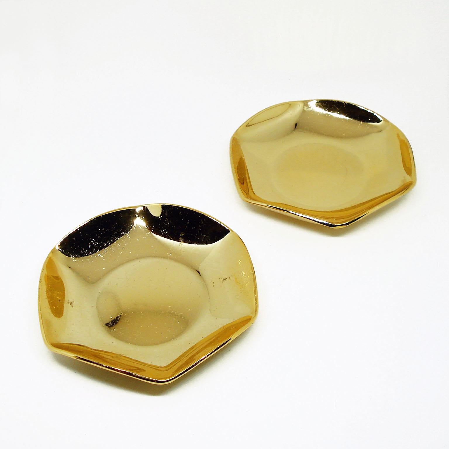 Gilt Metal Pair of Coupes in Original Box, by Cartier 4