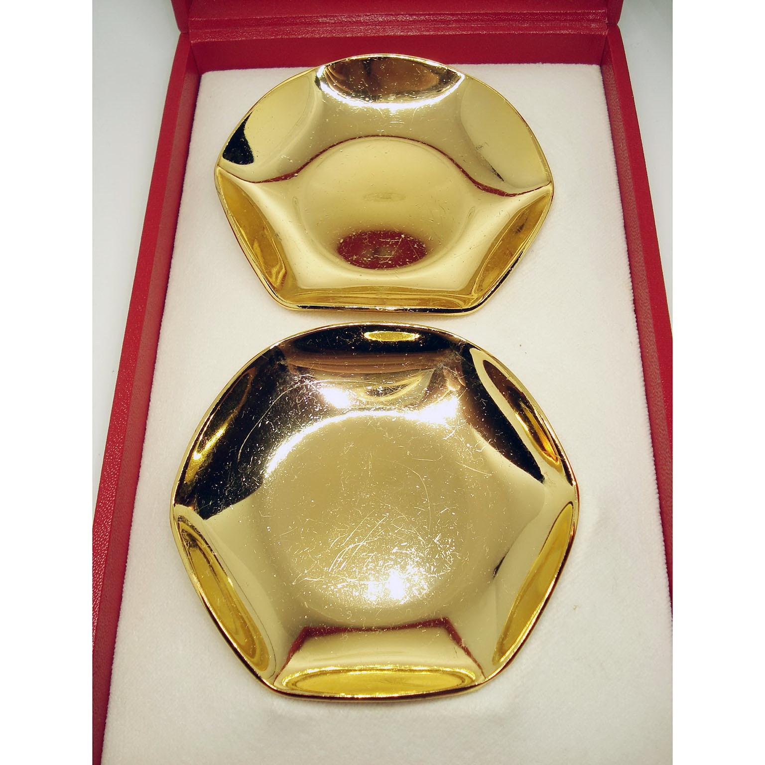 Gilt Metal Pair of Coupes in Original Box, by Cartier 2