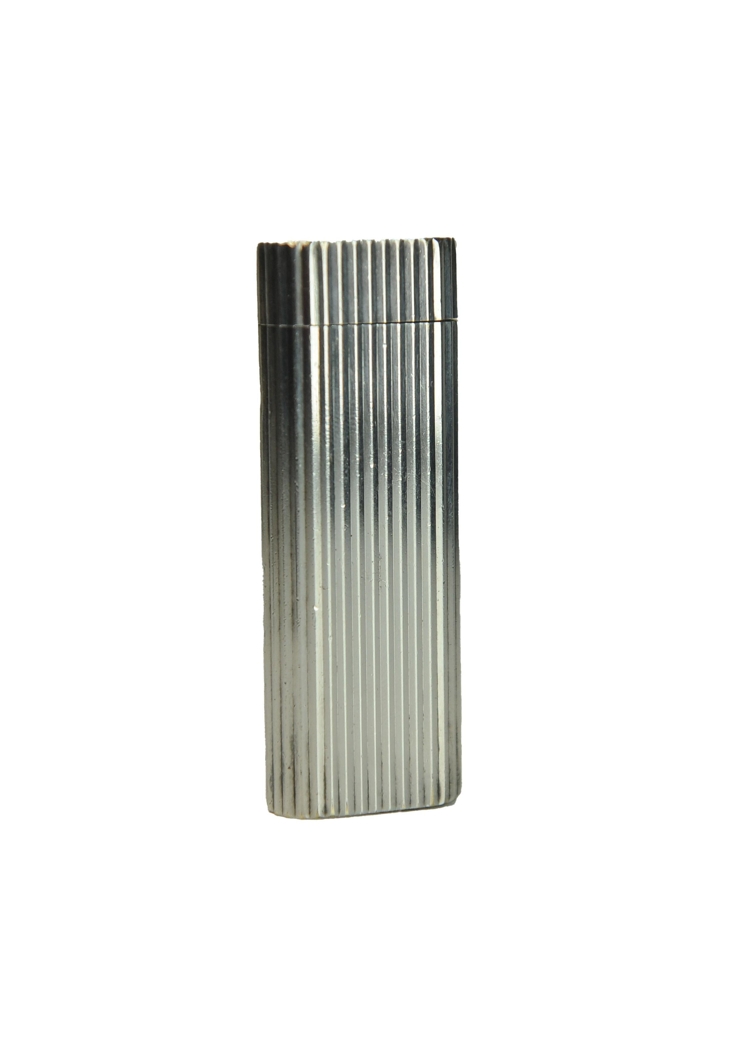 Accendino Cartier Palladium Briquet con custodia in pelle Cartier Servito in vendita 3