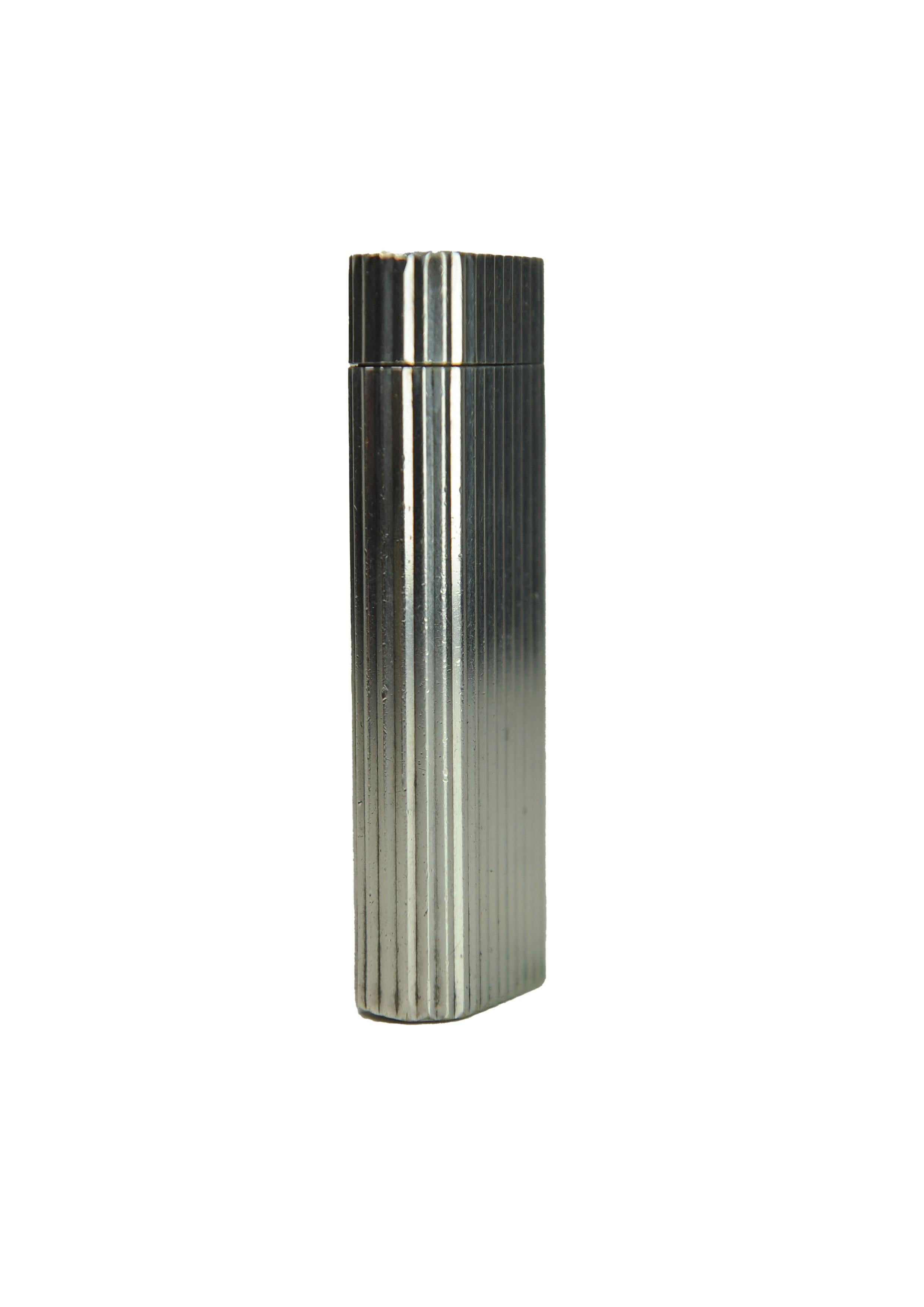 Accendino Cartier Palladium Briquet con custodia in pelle Cartier Servito in vendita 4