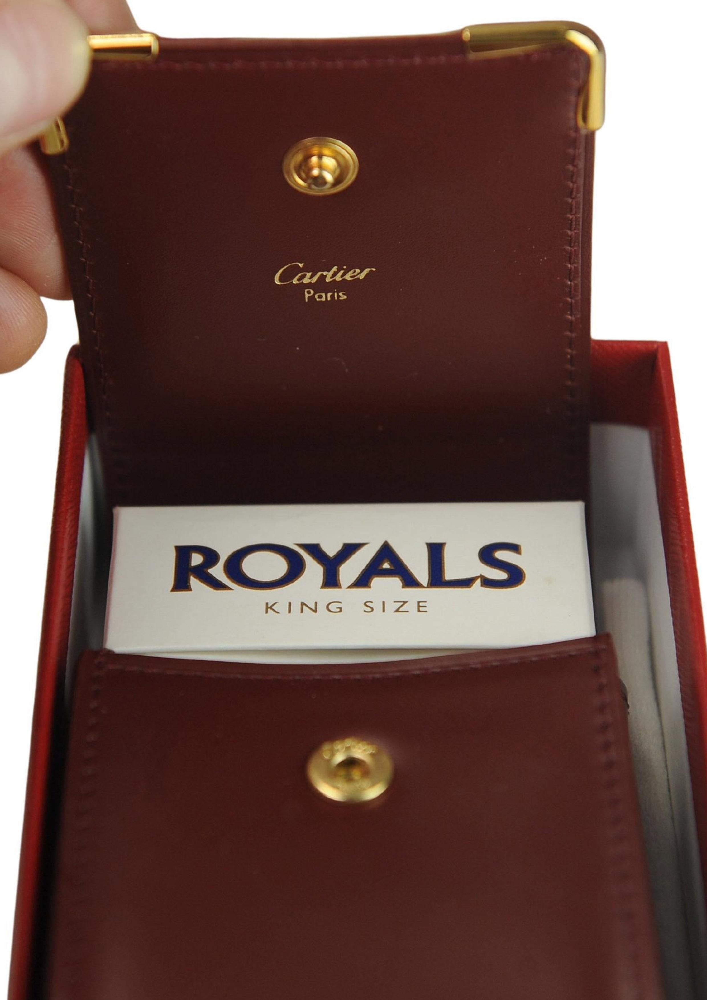 Accendino Cartier Palladium Briquet con custodia in pelle Cartier Servito in vendita 8
