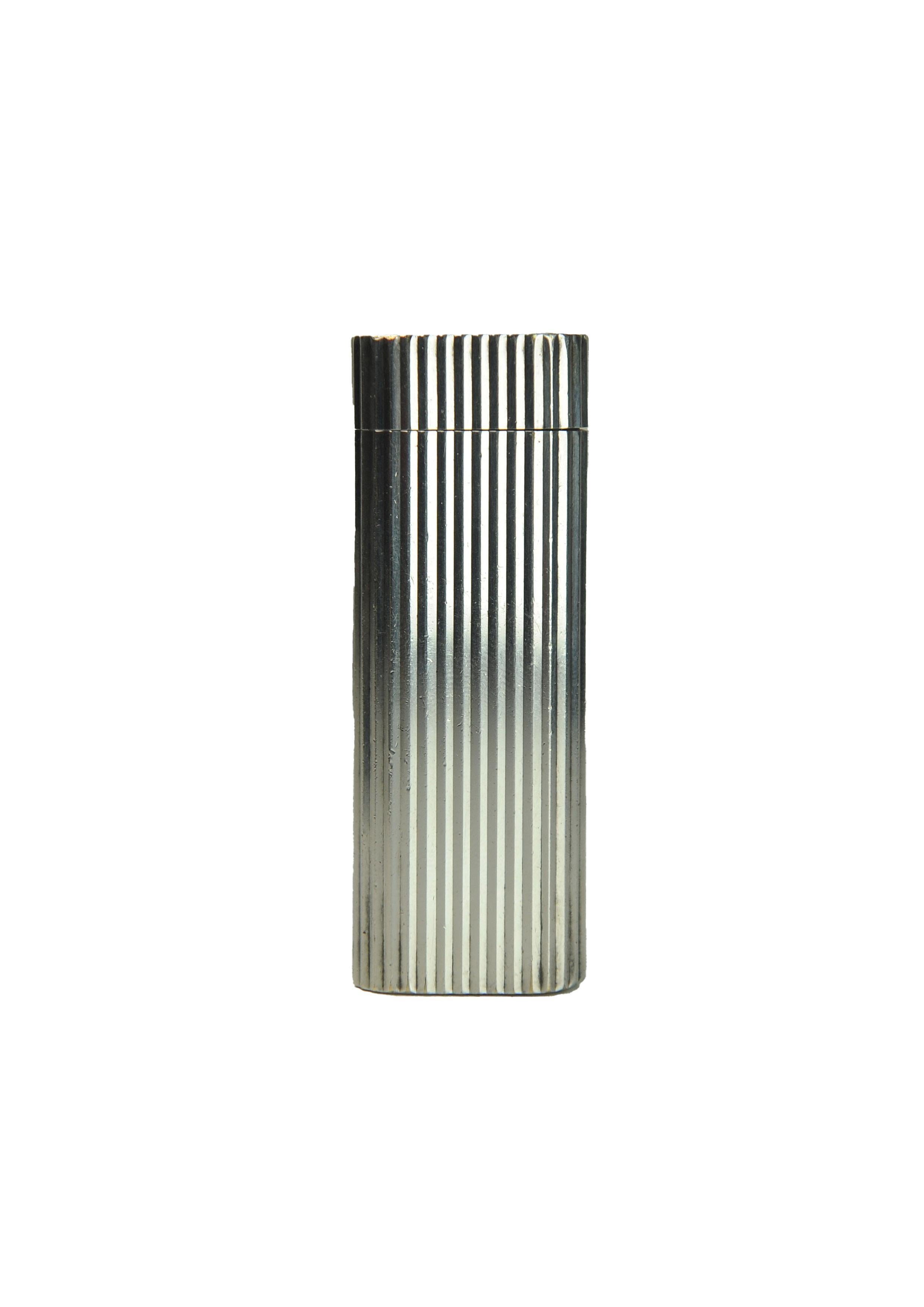 Accendino Cartier Palladium Briquet con custodia in pelle Cartier Servito in vendita 2