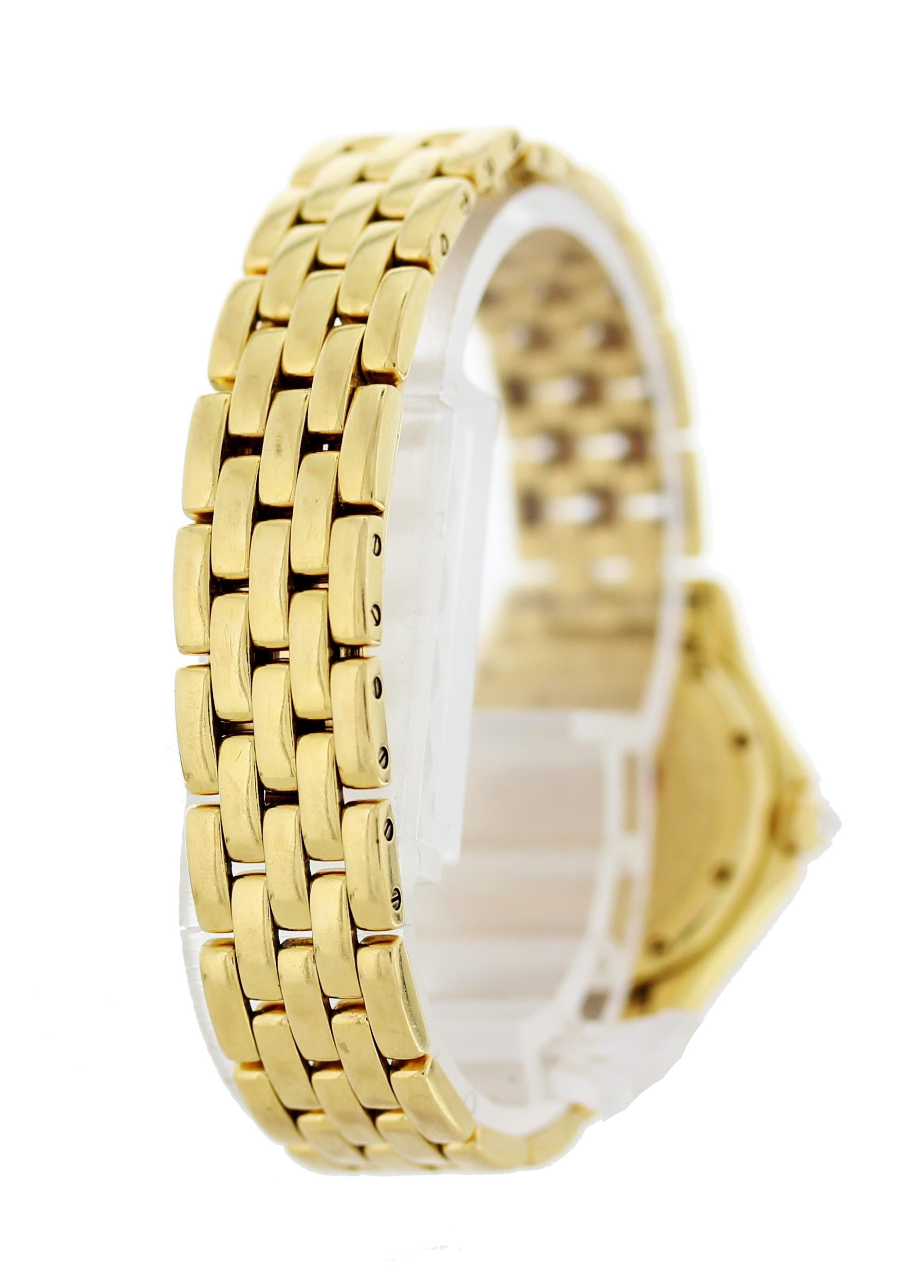 Cartier PanthÃ¨re Cougar 887907 18 Karat Yellow Gold Watch In Excellent Condition For Sale In New York, NY