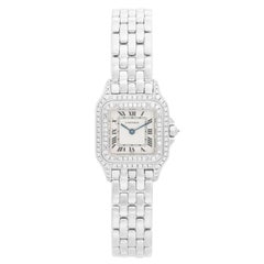 Cartier Panther 18 Karat White Gold with Double Diamond Bezel