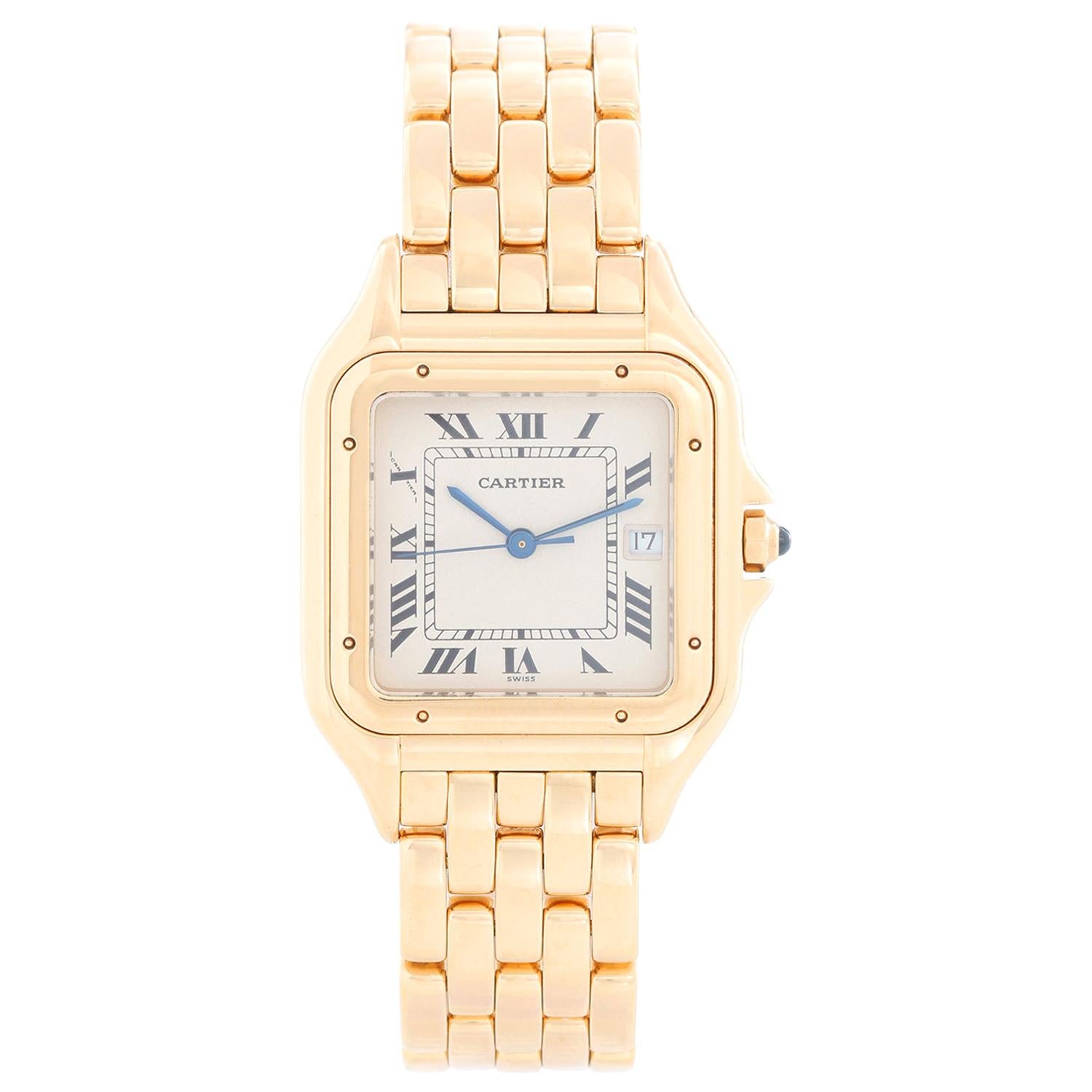 Cartier Panther 18 Karat Yellow Gold Men's Quartz Watch with Date