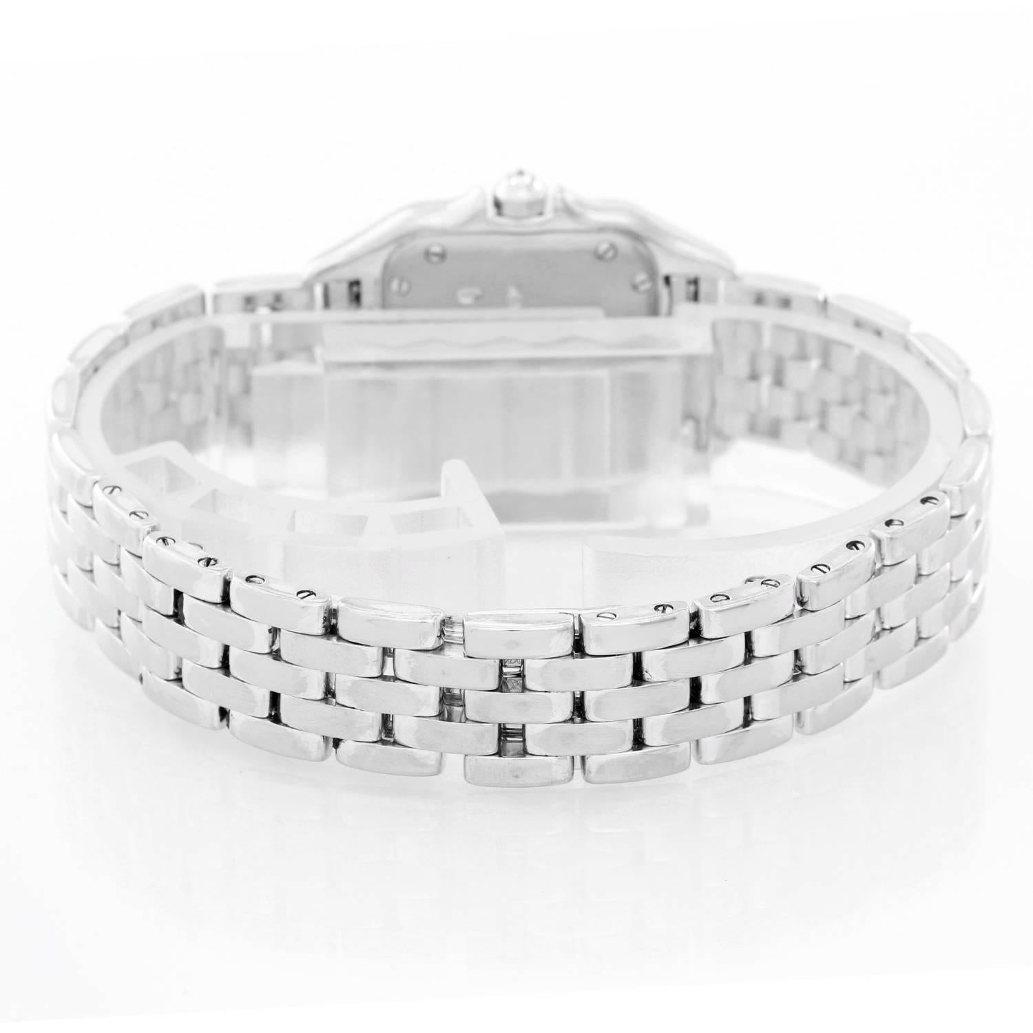 Women's Cartier White Gold Diamond Bezel Panther Quartz Wristwatch Ref WF3091F3