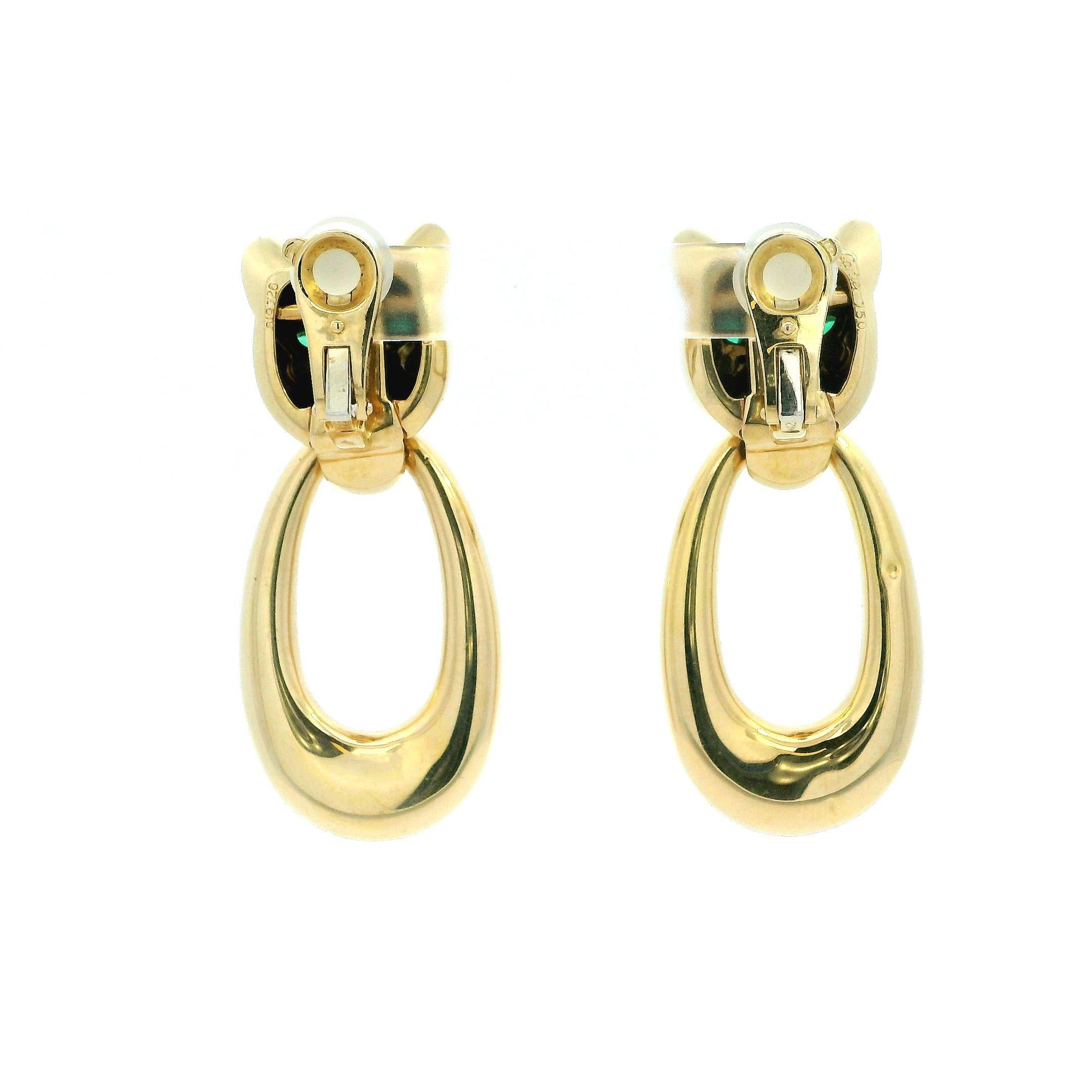 Cartier Panther 18K Yellow Gold Day & Night Ears Door-knockers Peridot Eyes For Sale 1