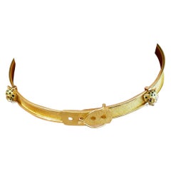 Cartier Panther 18k Yellow Gold Diamond Ruby Enamel Choker Necklace Vintage