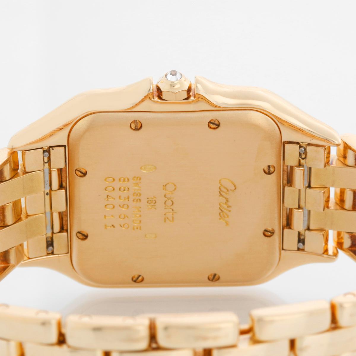 Cartier Panther 18k Yellow Gold Men's Quartz Watch with Date & Diamonds In Excellent Condition For Sale In Dallas, TX
