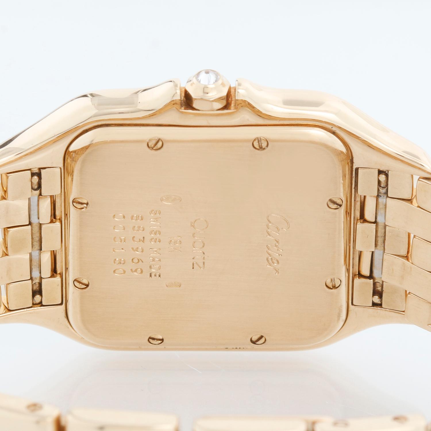 Cartier Panther 18k Yellow Gold Men's Quartz Watch with Date & Diamonds  W25014B In Excellent Condition In Dallas, TX