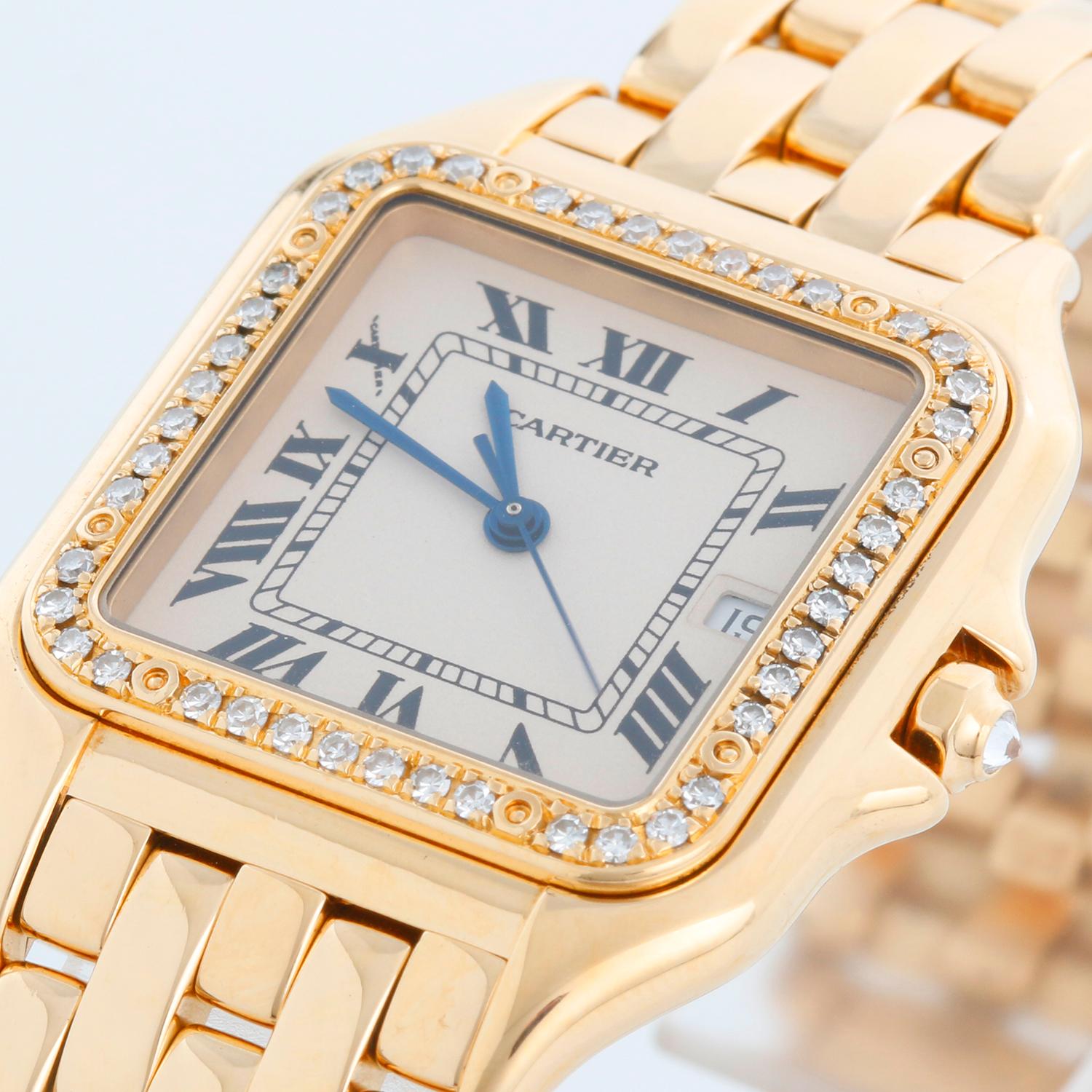 Cartier Panther 18k Yellow Gold Men's Quartz Watch with Date & Diamonds  W25014B 1