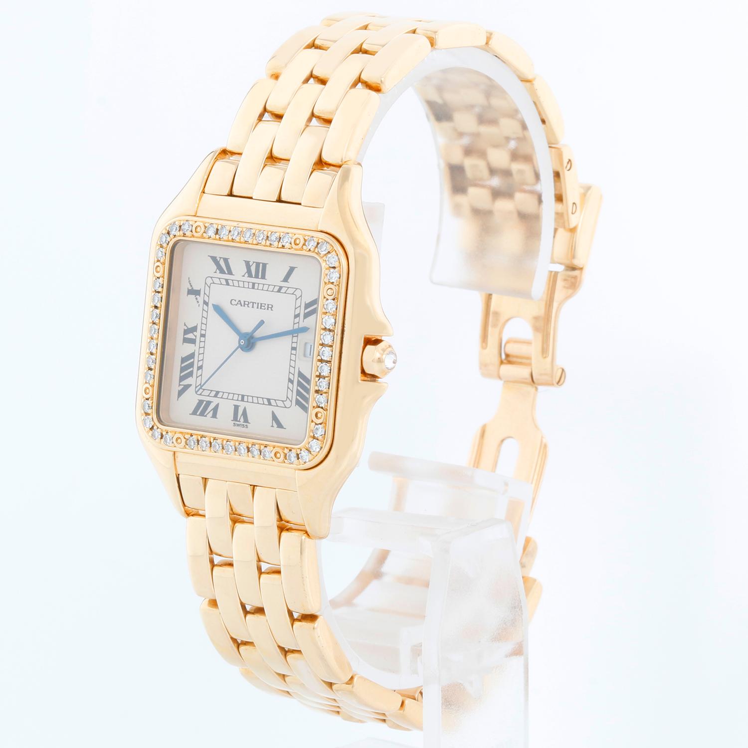 Cartier Panther 18k Yellow Gold Men's Quartz Watch with Date & Diamonds  W25014B 2