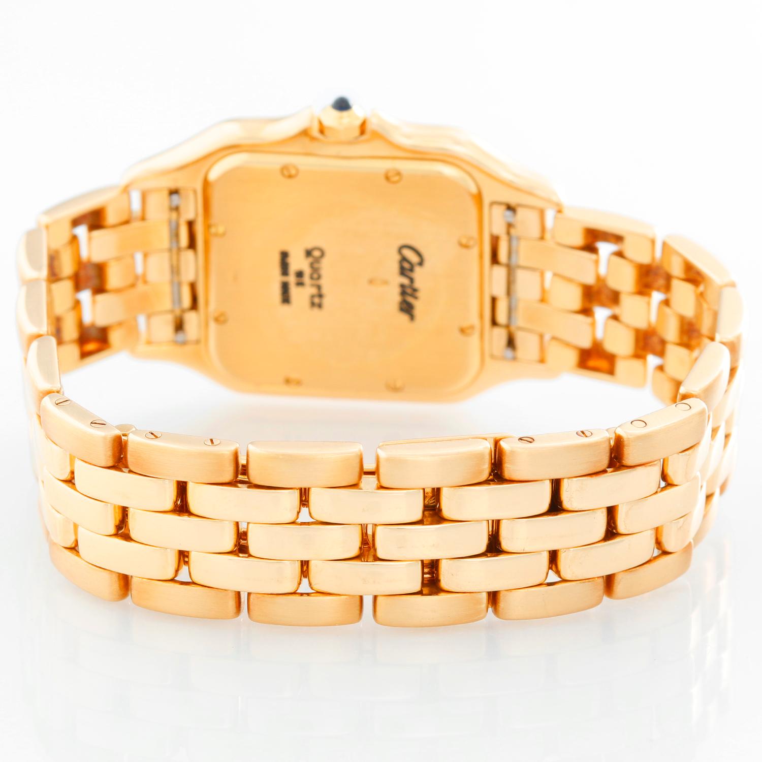 Cartier Panther 18 Karat Yellow Gold Men's Quartz Watch with Date In Excellent Condition In Dallas, TX