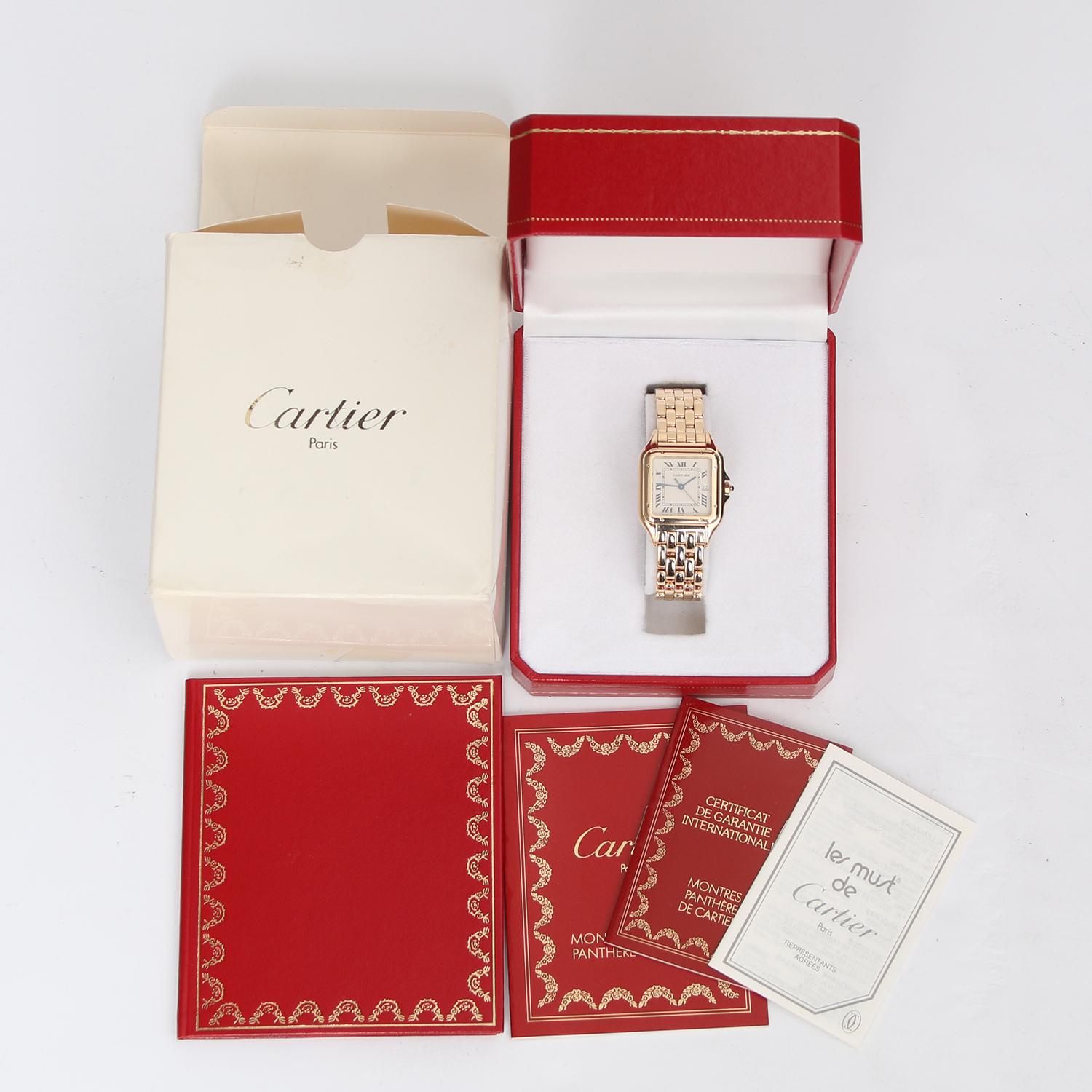 Cartier Panther 18 Karat Yellow Gold Men's Quartz Watch with Date 1